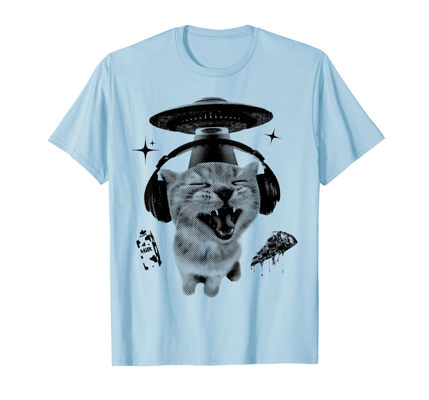 Y2K Alien Cat Meme Retro Silly Cat Vintage Kitty Funny T-Shirt