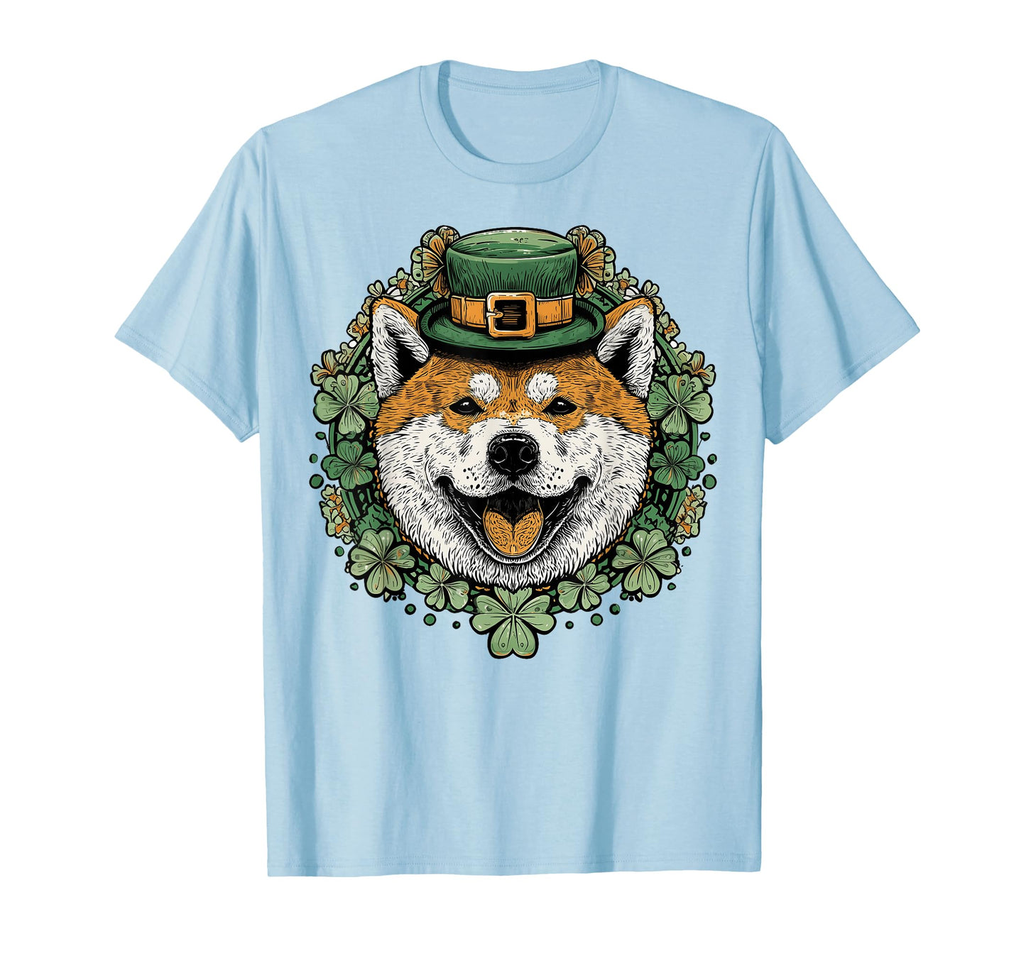 Akita Dog St. Patricks Day Pattys Day Irish Leprechaun Luck T-Shirt