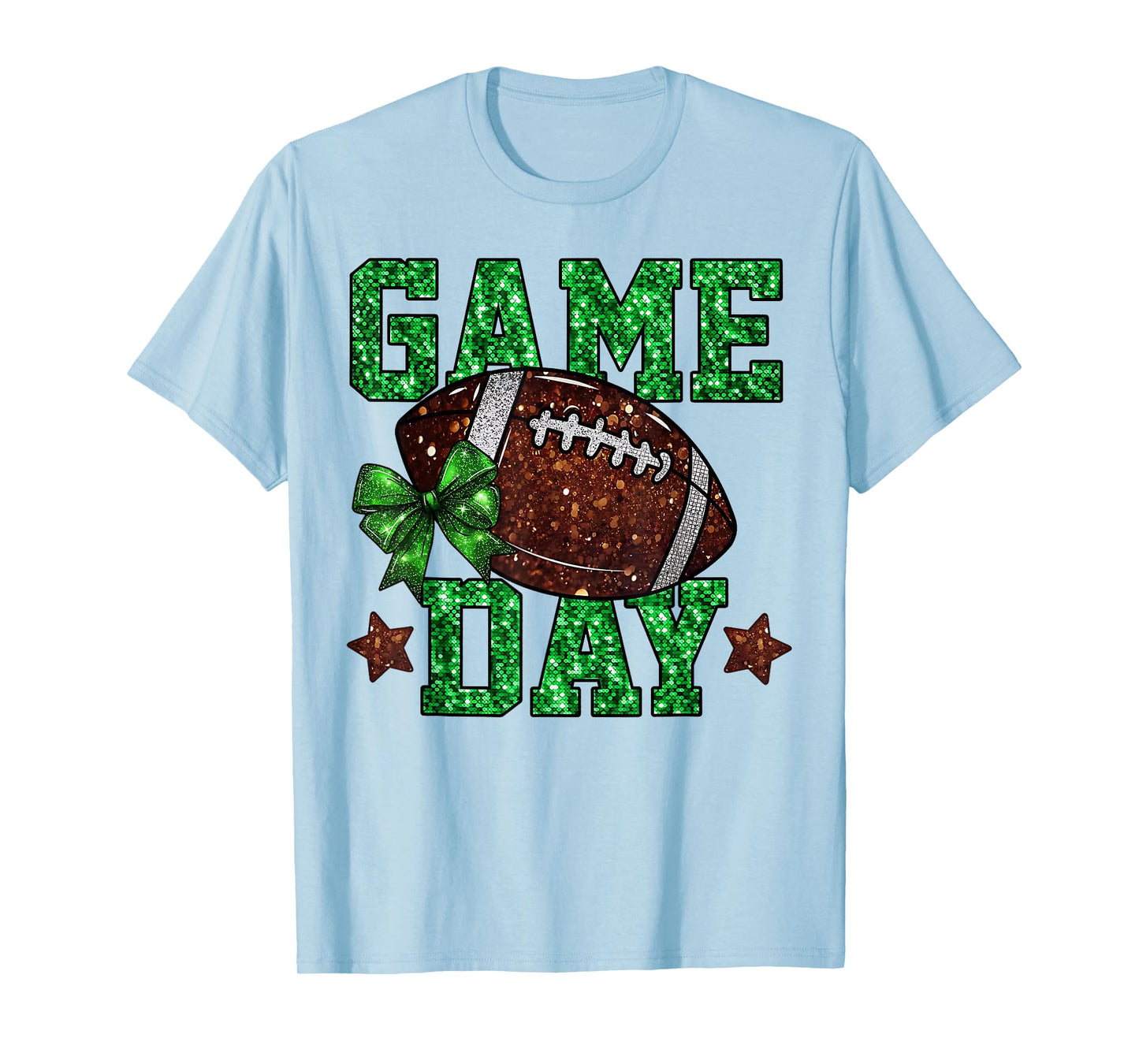 Game Day Touchdown Football Mom Girls Go Cheer Green T-Shirt