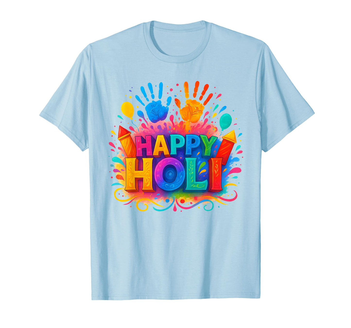 Happy Holi Festival Indian Spring Colors Family Women Kids T-Shirt