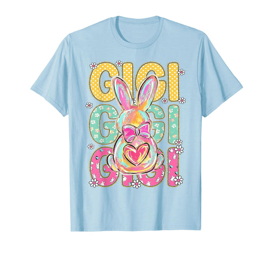 Gigi Easter Coquette Bow Floral Bunny Brushstroke Mother Day T-Shirt