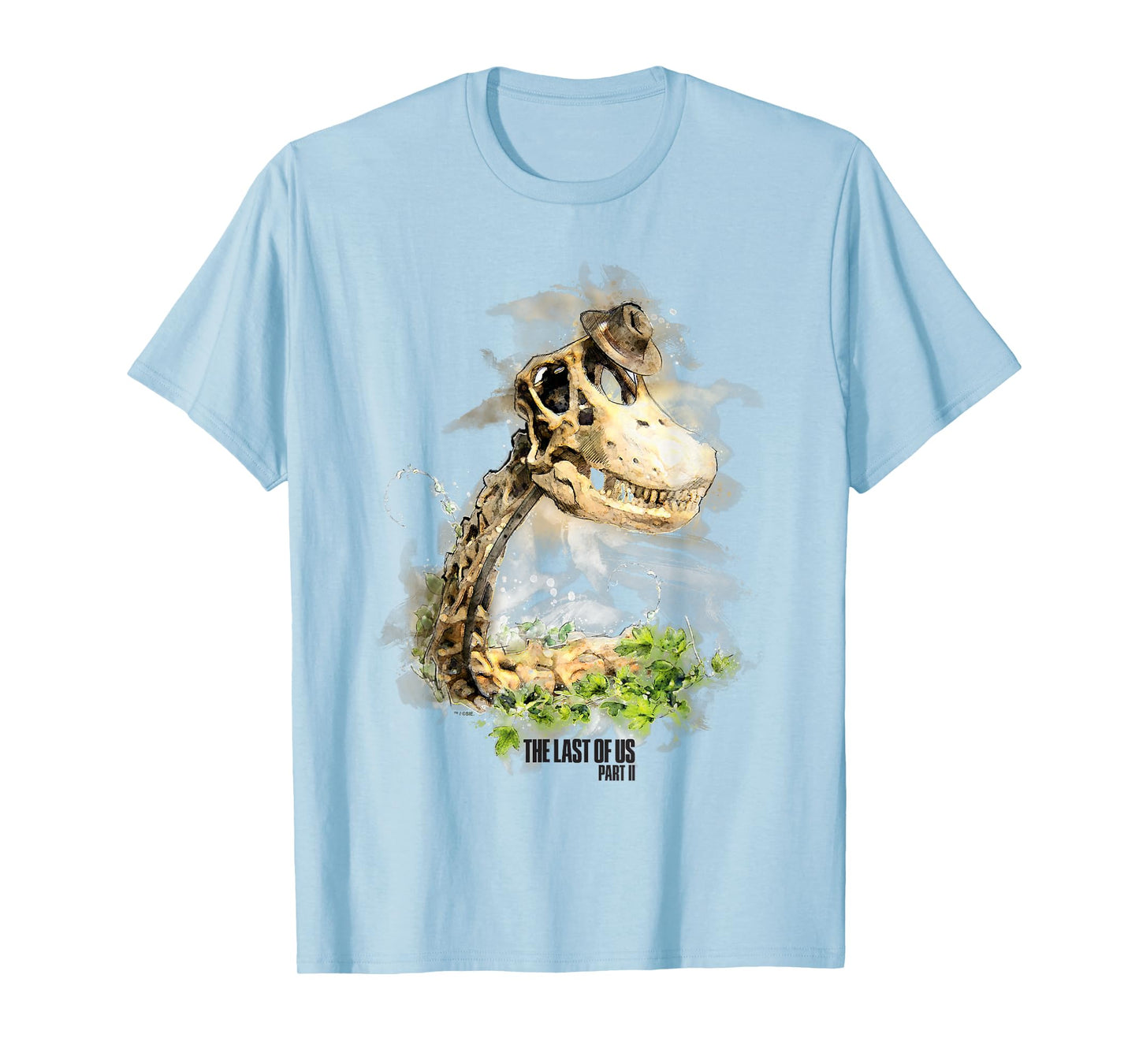 The Last of Us Part II Hat On A Dinosaur Watercolor Style T-Shirt