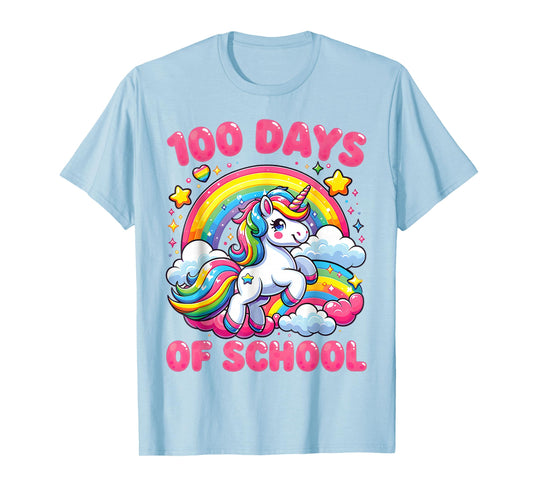 100 Days of School Unicorn Girls Teacher 100th Day of School T-Shirt
