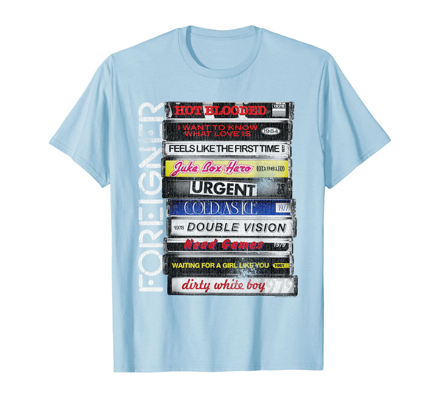 Foreigner Classic Hit Songs 80s Rock Band T-Shirt