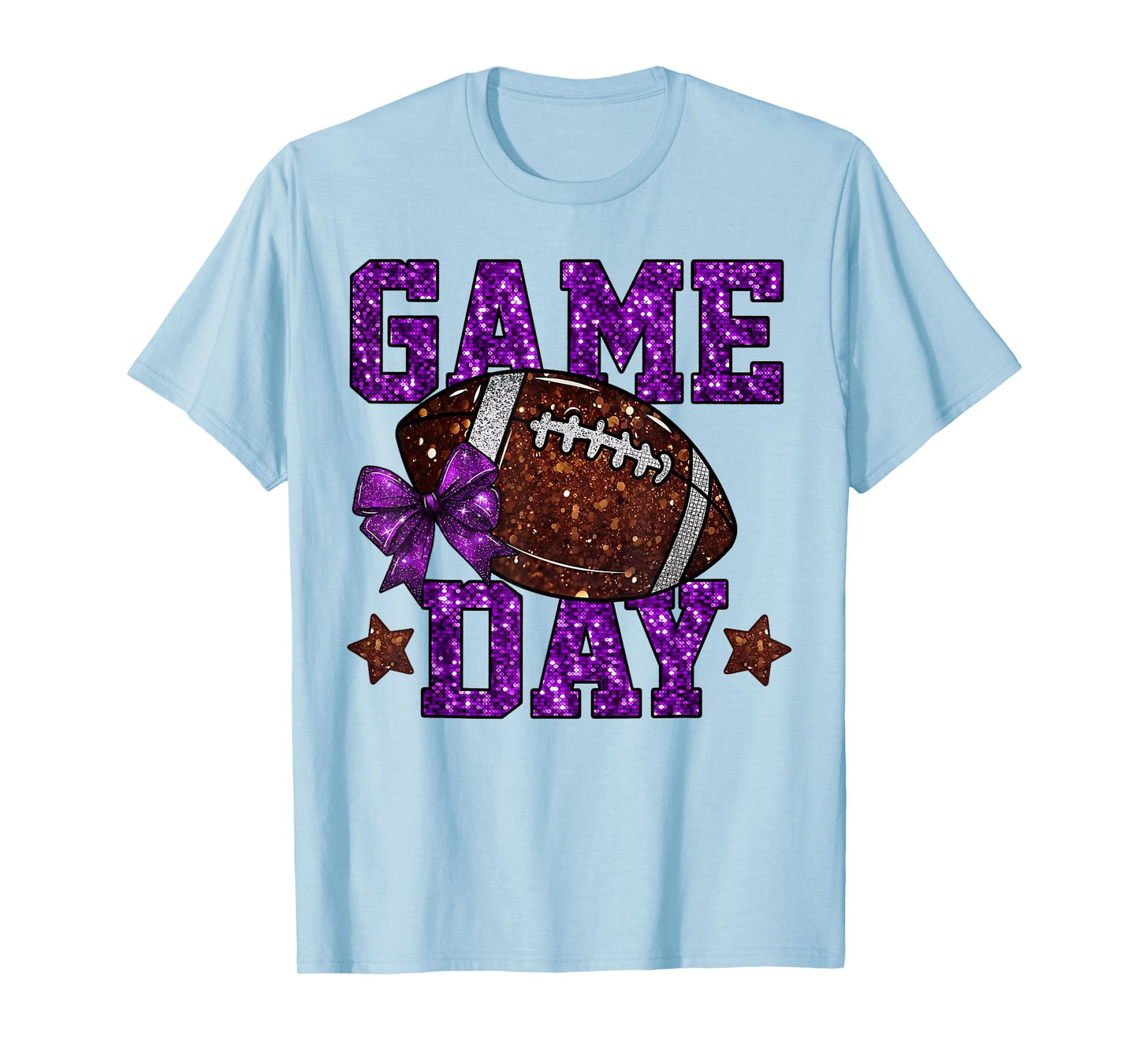 Game Day Touchdown Football Mom Girls Go Cheer Purple T-Shirt