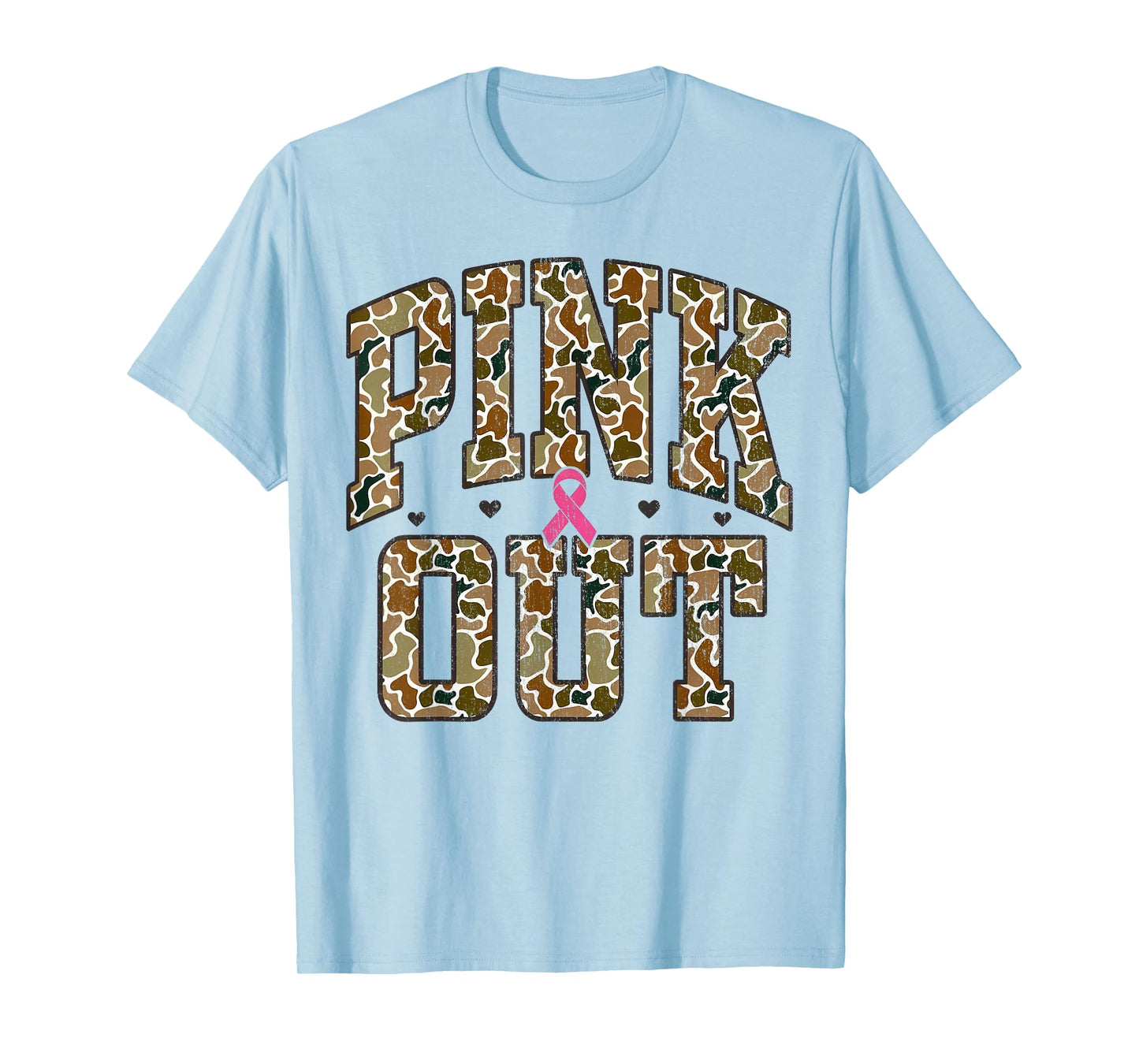Old School Camouflage Pink Out Breast Cancer Awareness T-Shirt