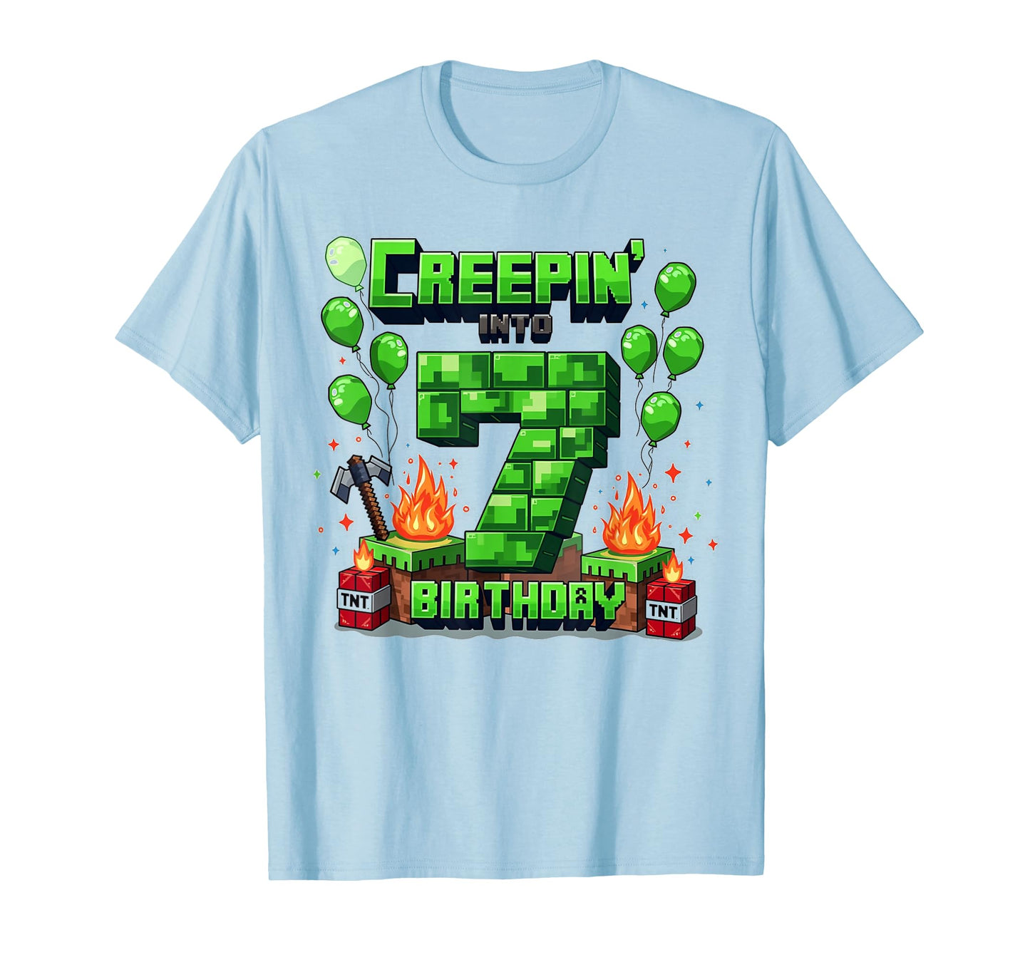 It's My 7th Birthday Boy Gamer Creepin’ Into 7 Gamer Pixel T-Shirt