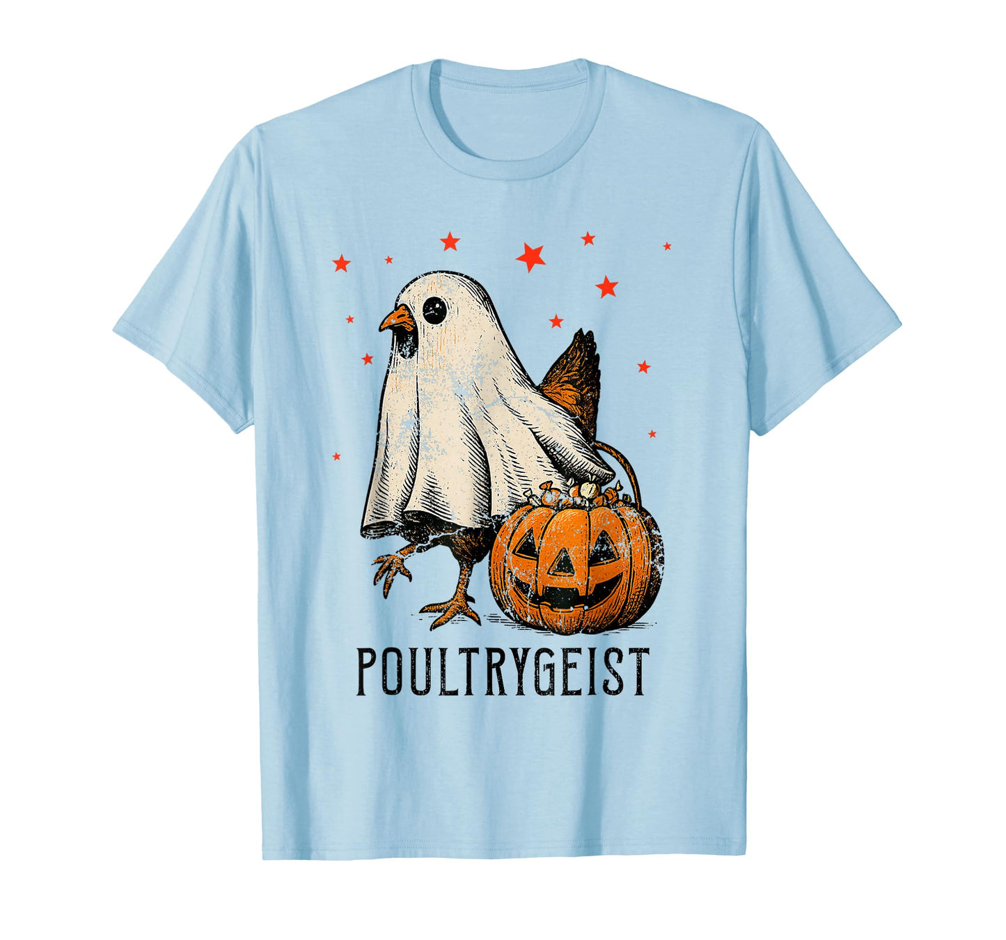 Poultrygeist Chicken Ghost Pumpkin Costume Halloween T-Shirt