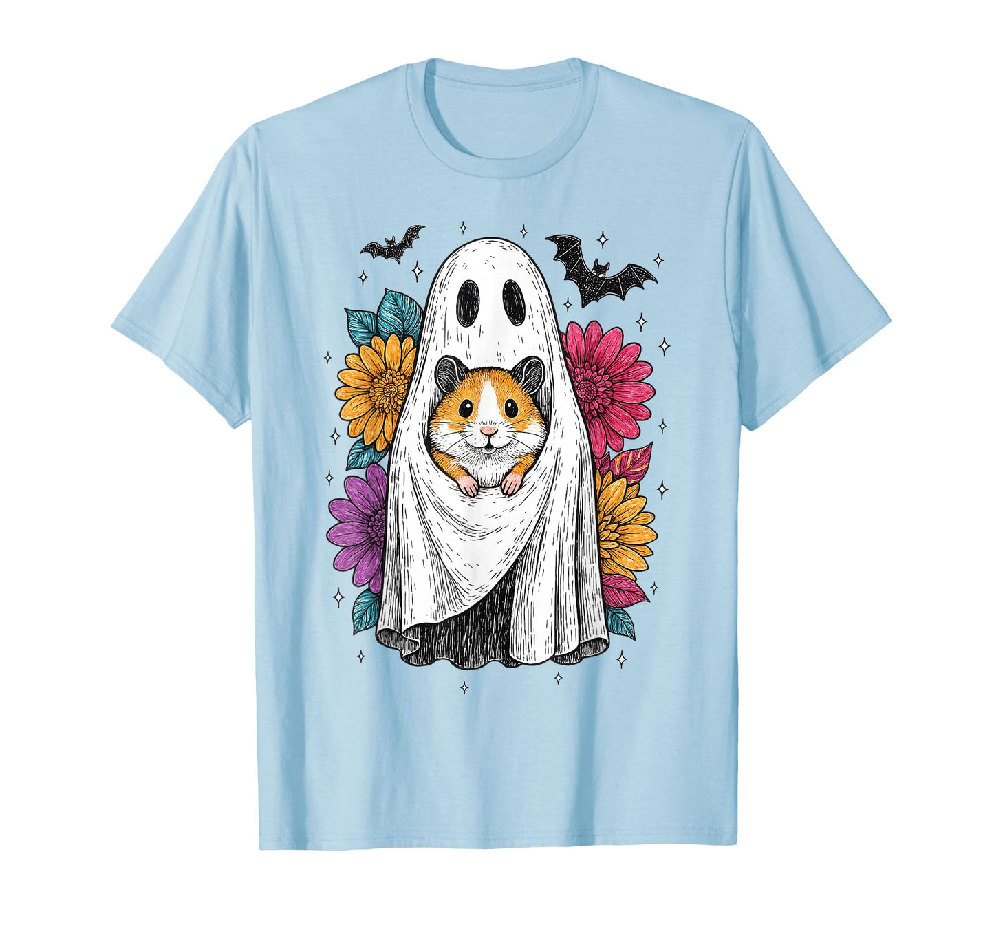 Retro Cute Halloween Hamster Ghost Funny Fall Costume T-Shirt