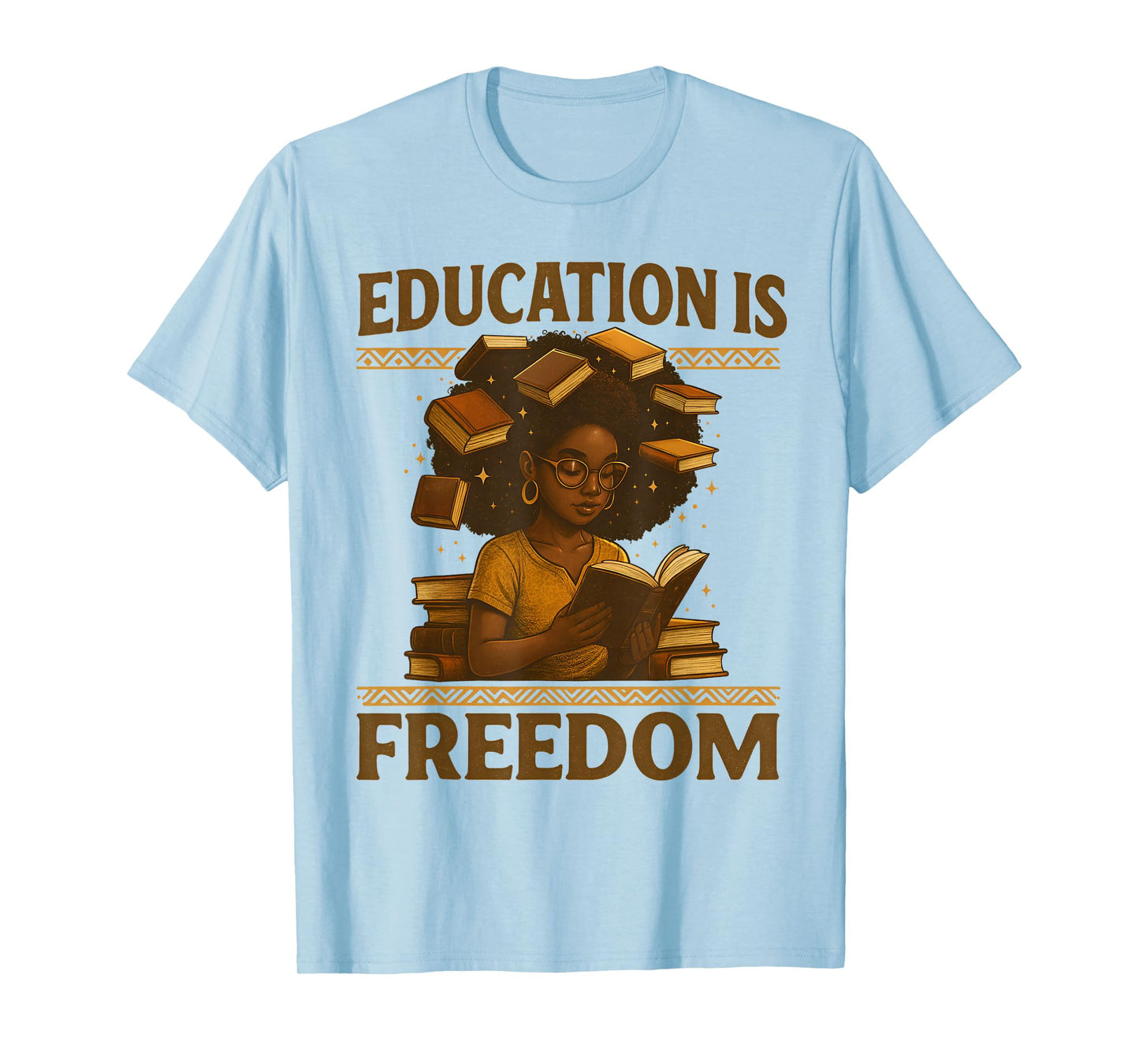 Education is Freedom Black Teacher Books Black History Month T-Shirt