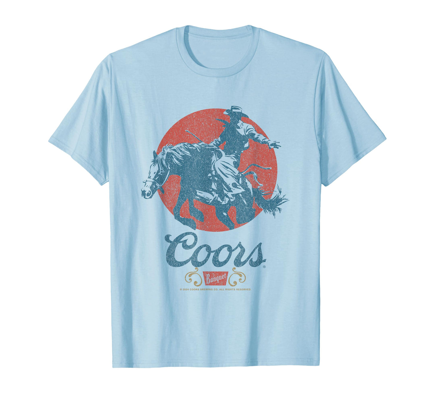Coors Longhorn Banquet Vintage Rodeo Label T-Shirt