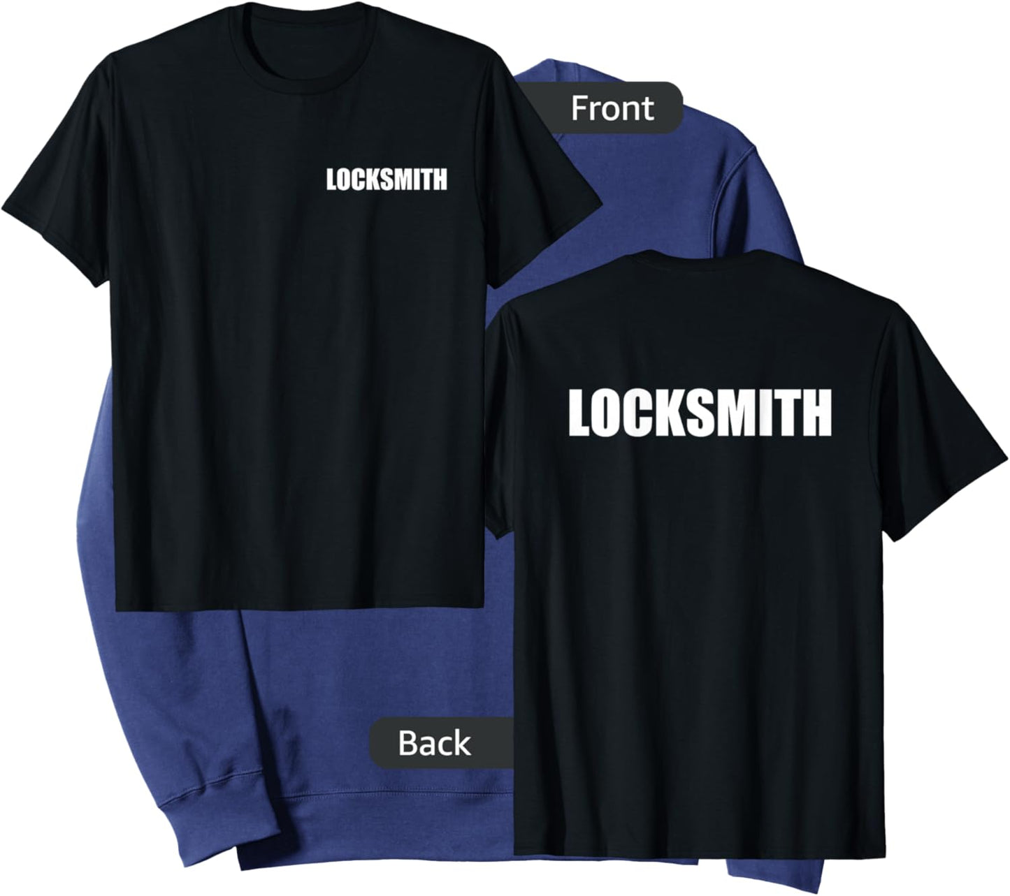 Locksmith Logo Style Front & Back Print Employees Official Sweatshirt - Sweatshirt | Navy