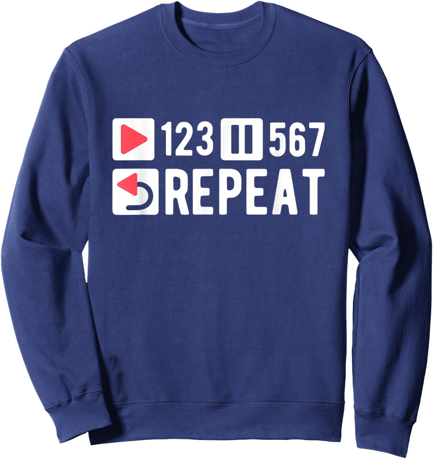 Latin Dancing Salsa Dancer 123-567 Repeat Salsa Sweatshirt - Sweatshirt | Navy