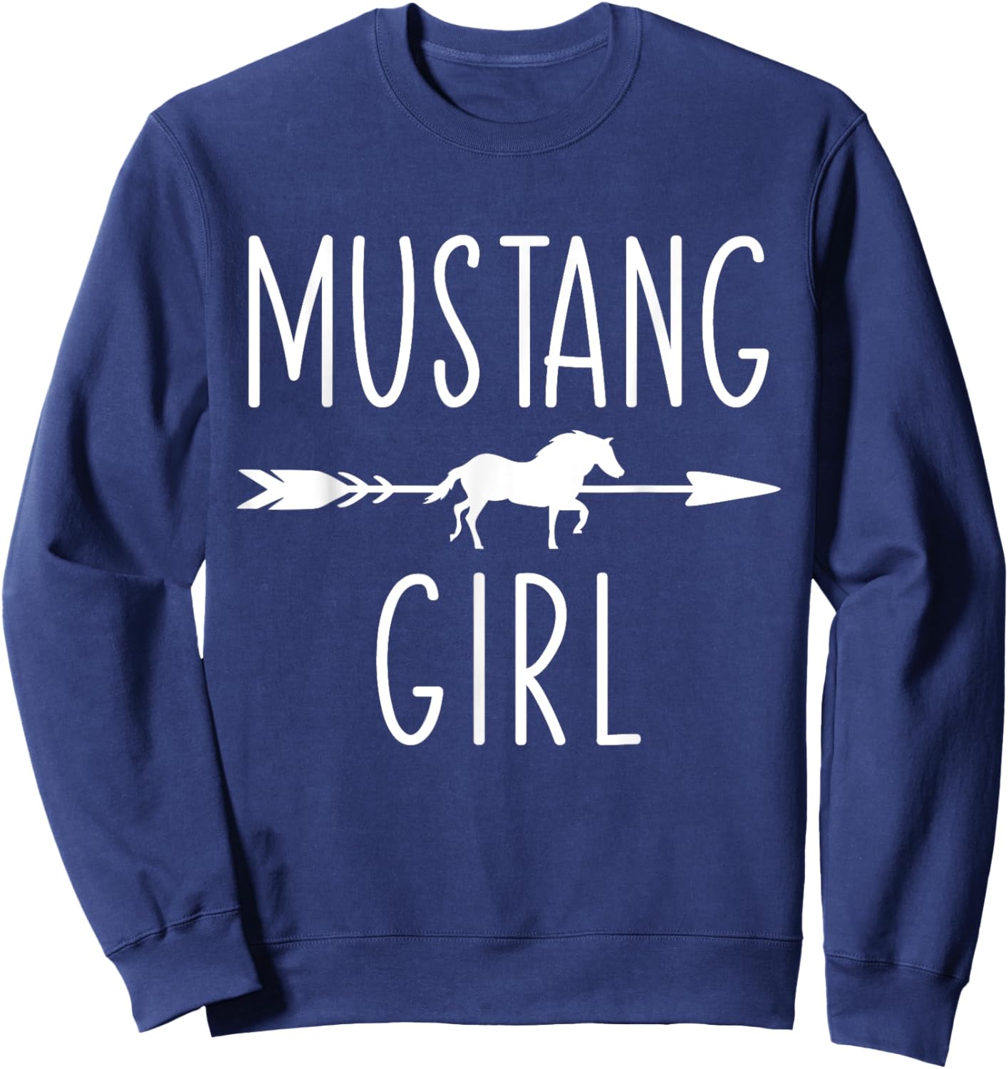 Equestrian Mustang Horse Girl Horses Lover Riding Racing Sweatshirt - Sweatshirt | Navy
