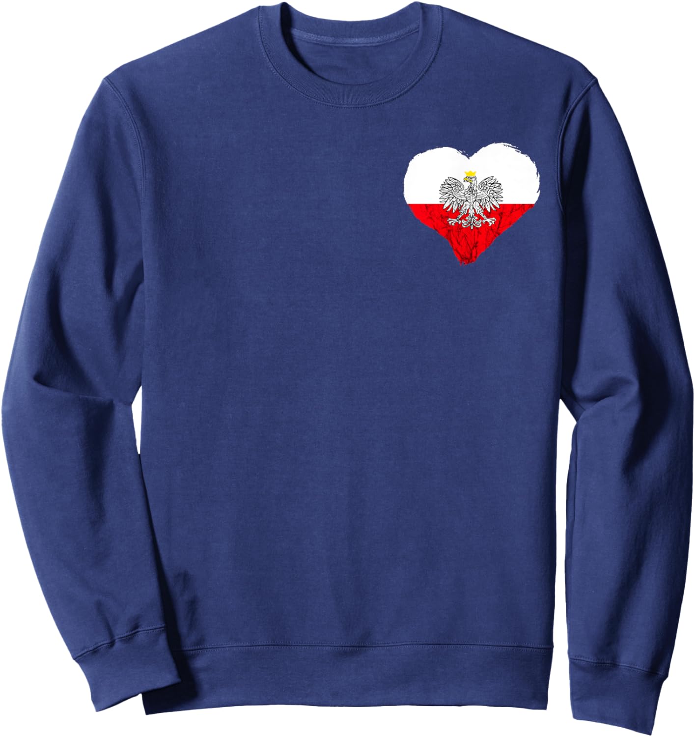 Poland Polish Flag Heart Polish Eagle Polish Pride Polska Sweatshirt - Sweatshirt | Navy