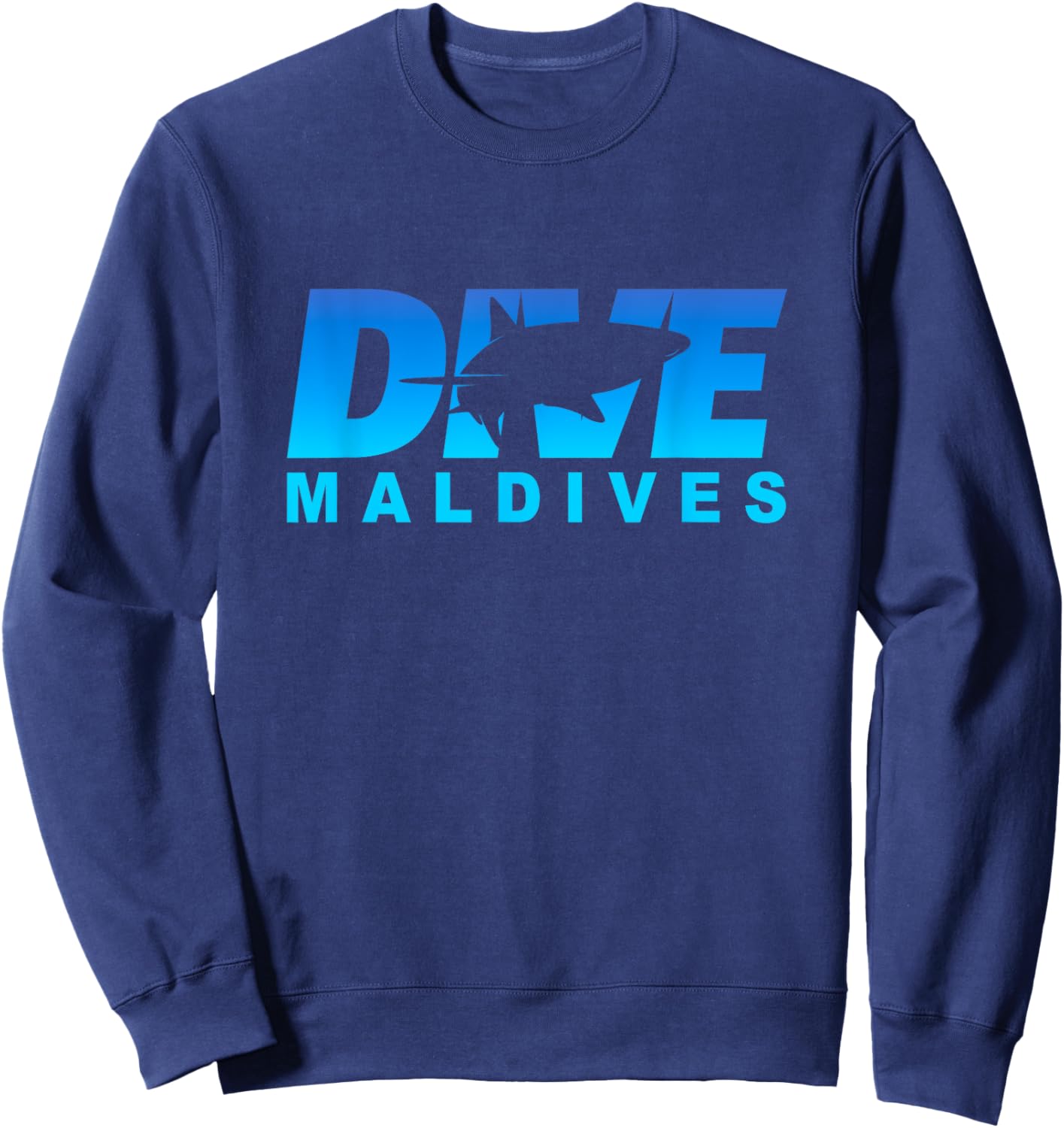 Dive Maldives with Shark, Scuba Diving in the Maldives Sweatshirt - Sweatshirt | Navy