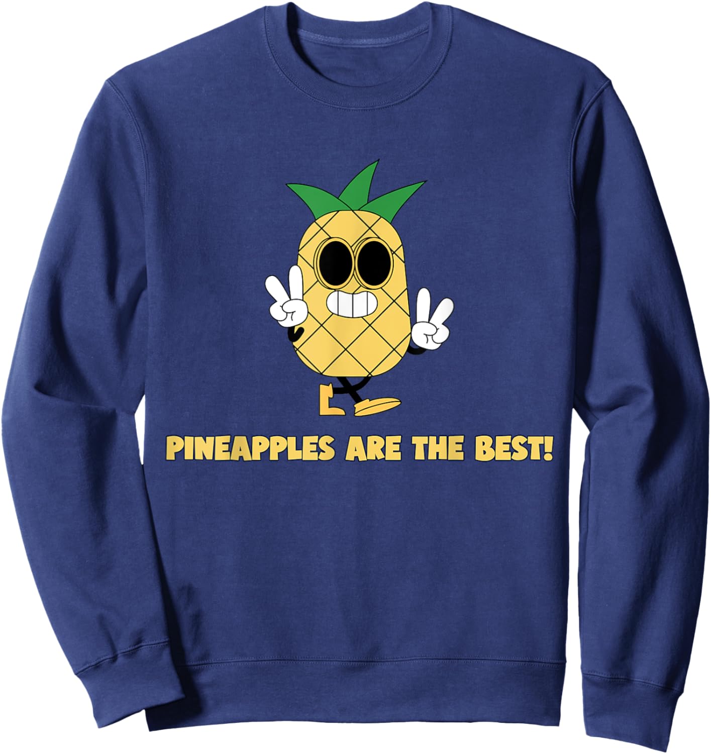 Finny Pineapples Are The Best Pineapple Peace Sweatshirt - Sweatshirt | Navy