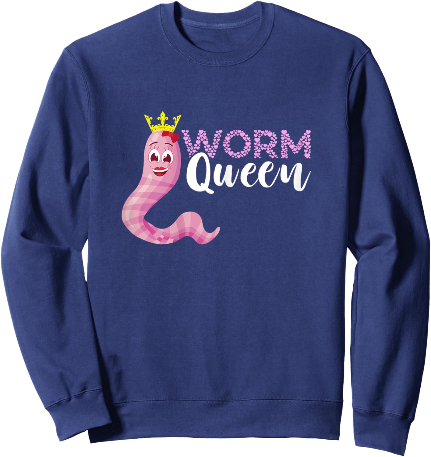 Worm Farmer Queen Crown Vermiculture Red Wiggler Worm Sweatshirt - Sweatshirt | Navy