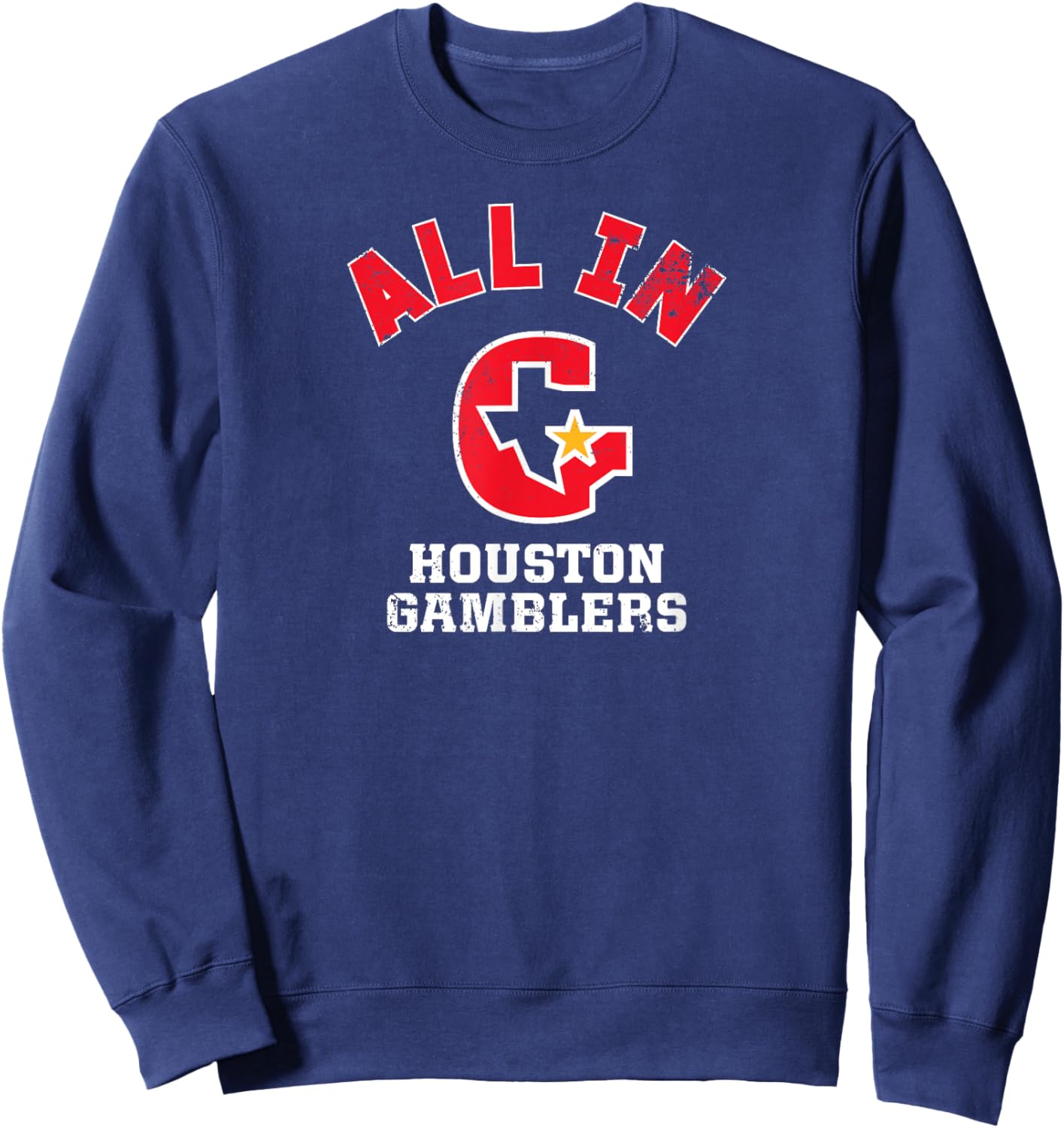 Houston Gamblers: All In Sweatshirt - Sweatshirt | Navy