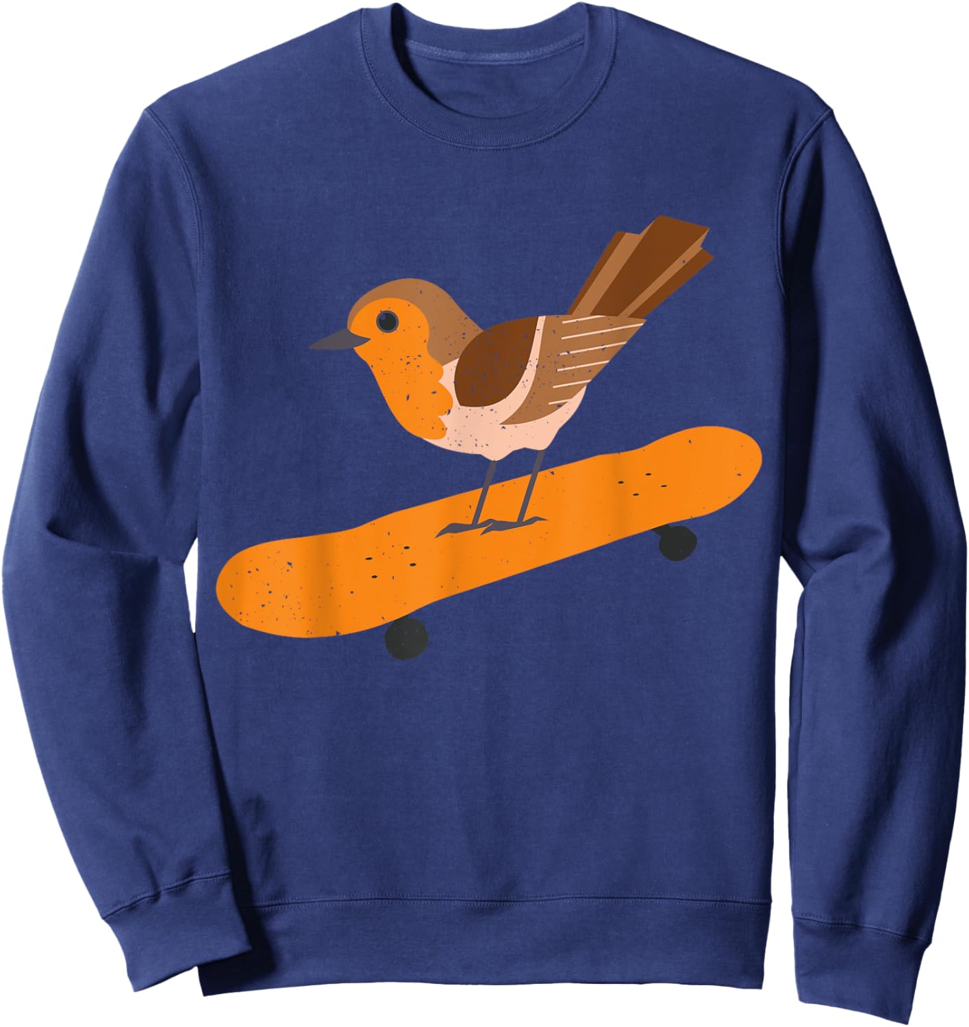 Skating robin bird skateboard ornithologist gift Sweatshirt - Sweatshirt | Navy