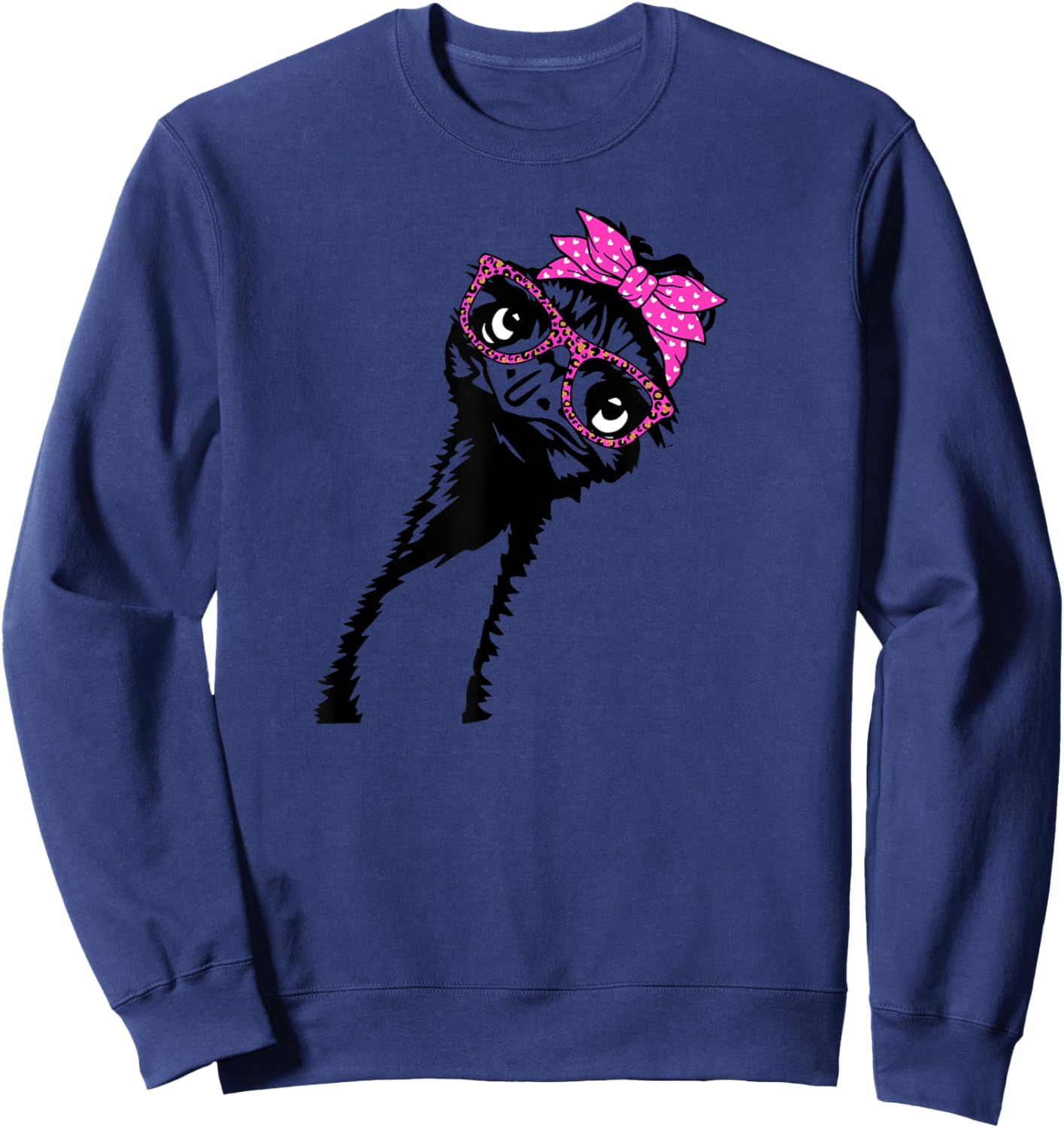Emu Bird with bandana glasses Sweatshirt - Sweatshirt | Navy