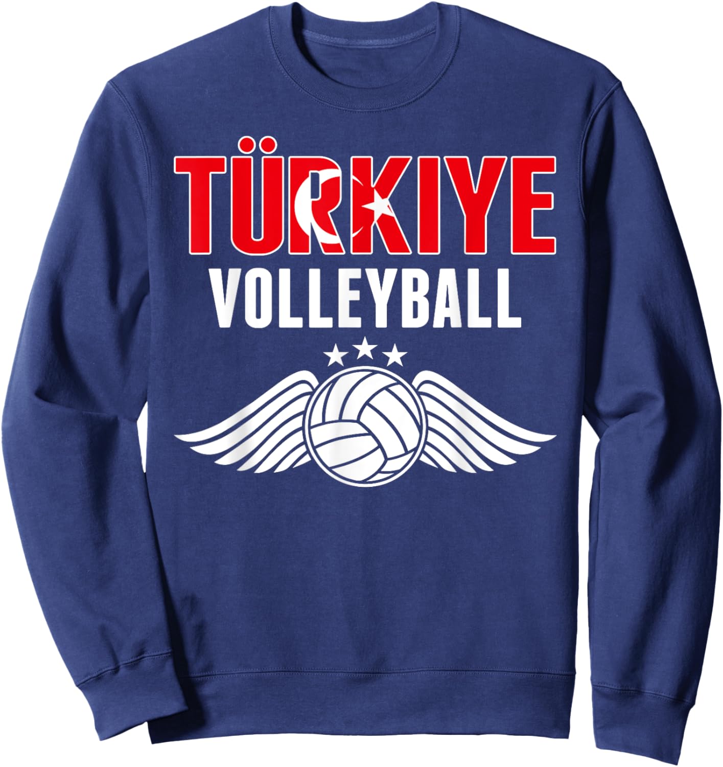 Proud Turkey Volleyball Fan Jersey Pride Türkiye Flag Vball Sweatshirt - Sweatshirt | Navy