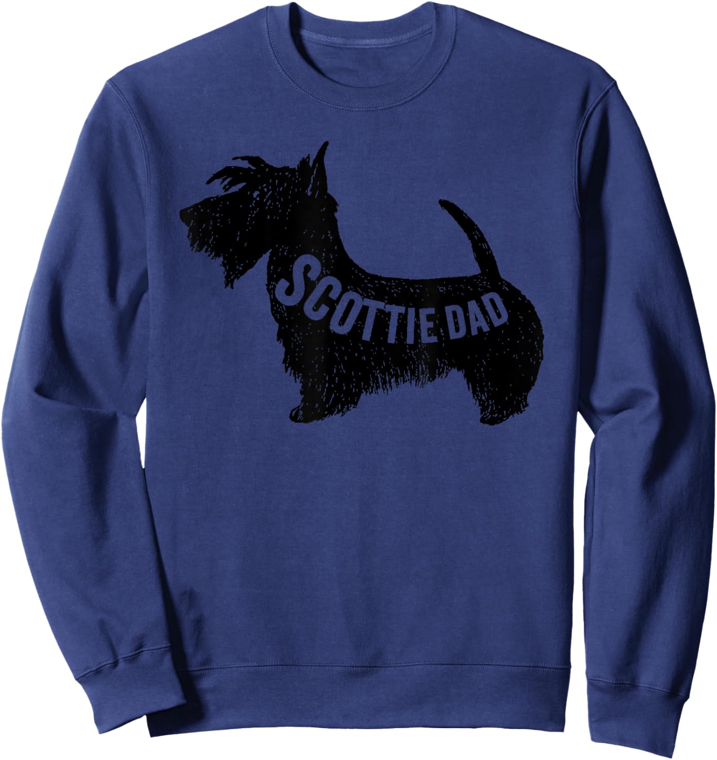 Scottie dad dog lover, cute Scottish Terrier dog dad vintage Sweatshirt - Sweatshirt | Navy
