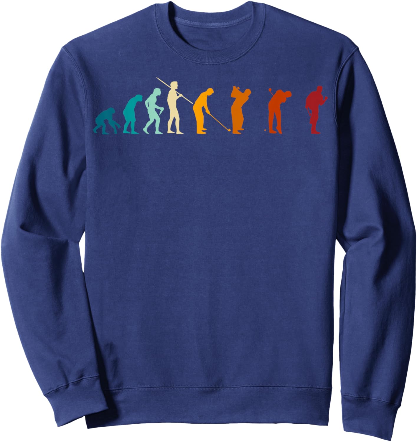 Evolution of the Golfing Man - Funny Golfer Sweatshirt - Sweatshirt | Navy