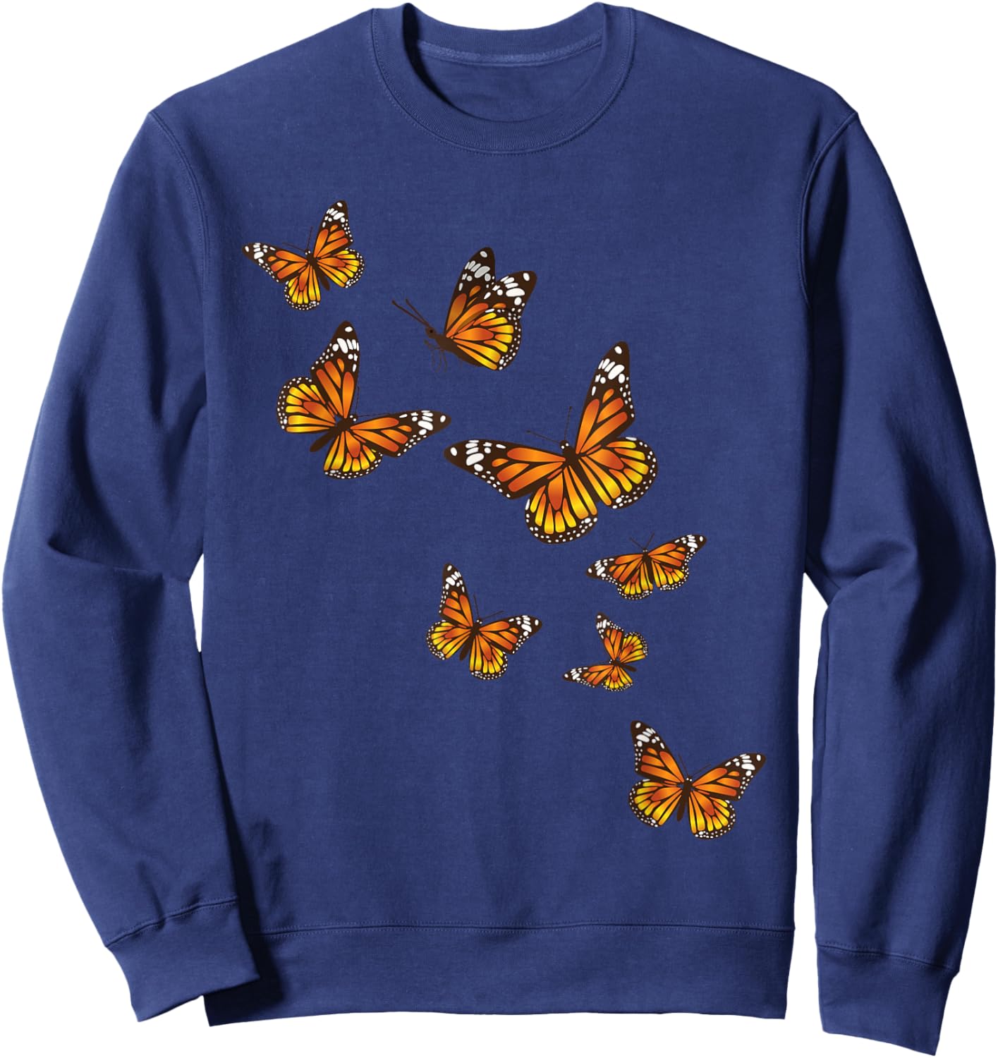 Flying Butterflies - Butterfly Lover Gardener Entomologist Small Sweatshirt - Sweatshirt | Navy