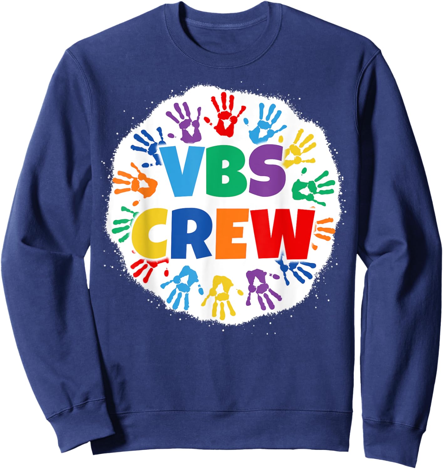 2022 Vacation Bible School Bleached Handprints VBS Crew Sweatshirt - Sweatshirt | Navy