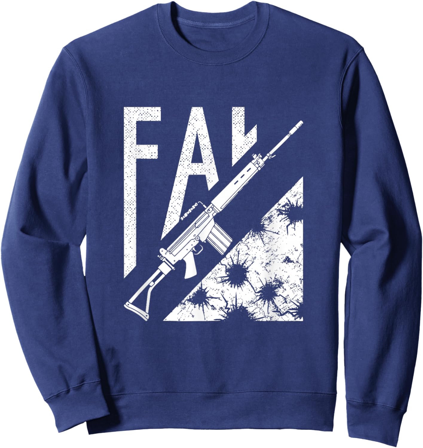 Vintage FAL Distressed Military Rifle Sweatshirt - Sweatshirt | Navy