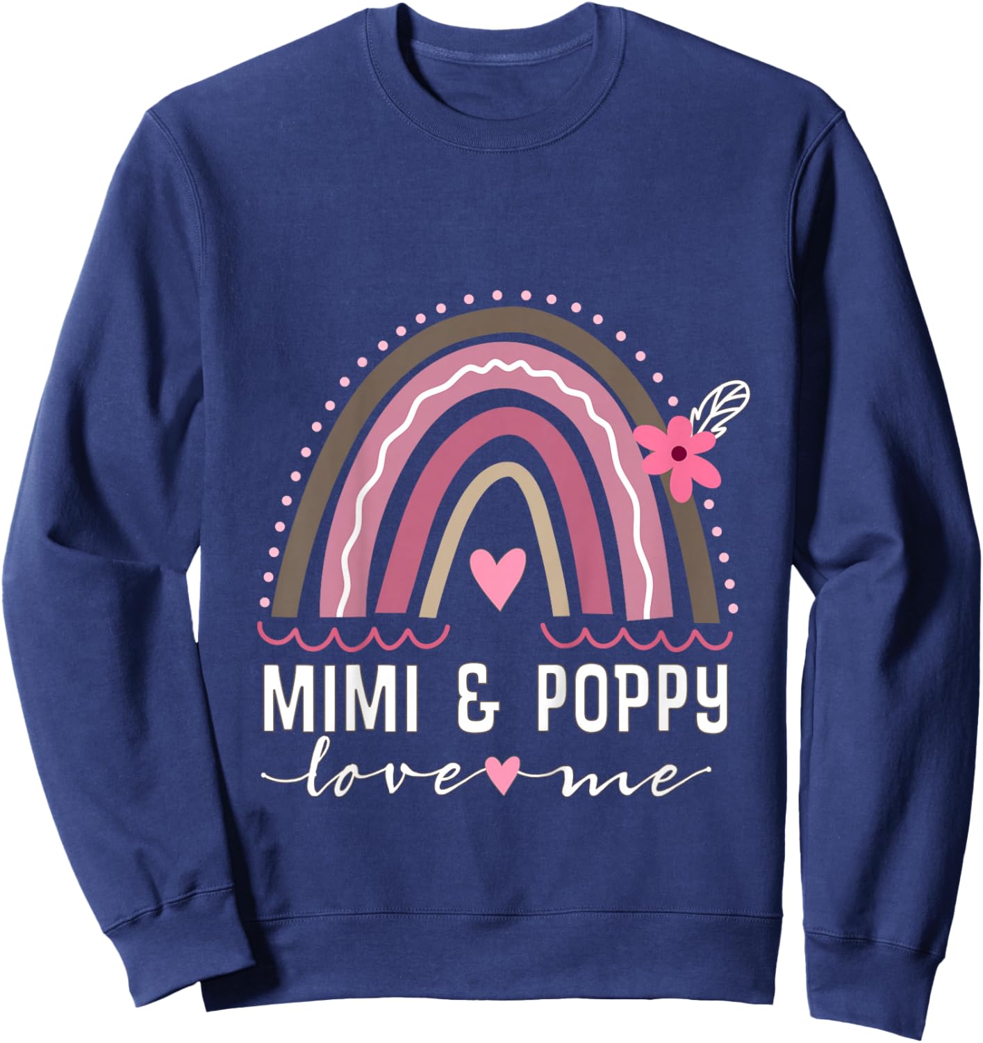 Kids Mimi and Poppy Love Me Granddaughter Rainbow Sweatshirt - Sweatshirt | Navy