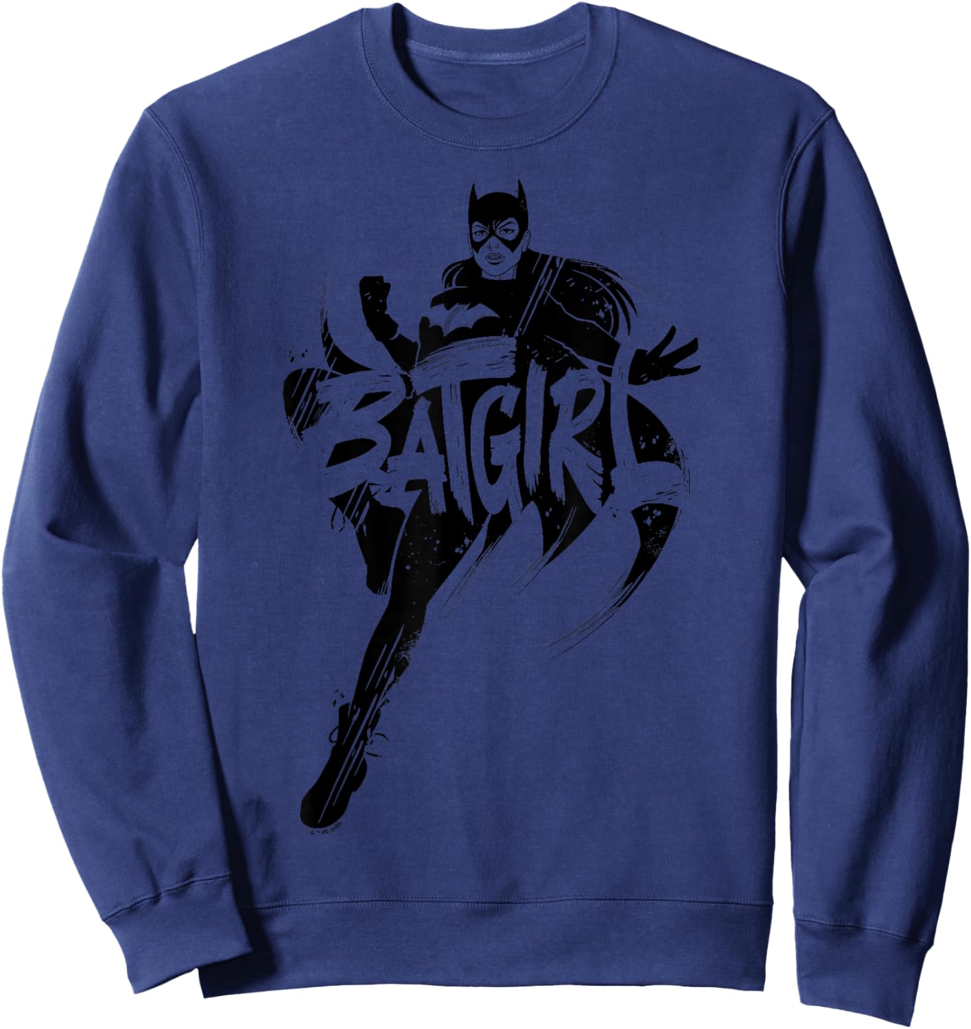 DC Comics Batman Batgirl Text Silhouette Sweatshirt - Sweatshirt | Navy