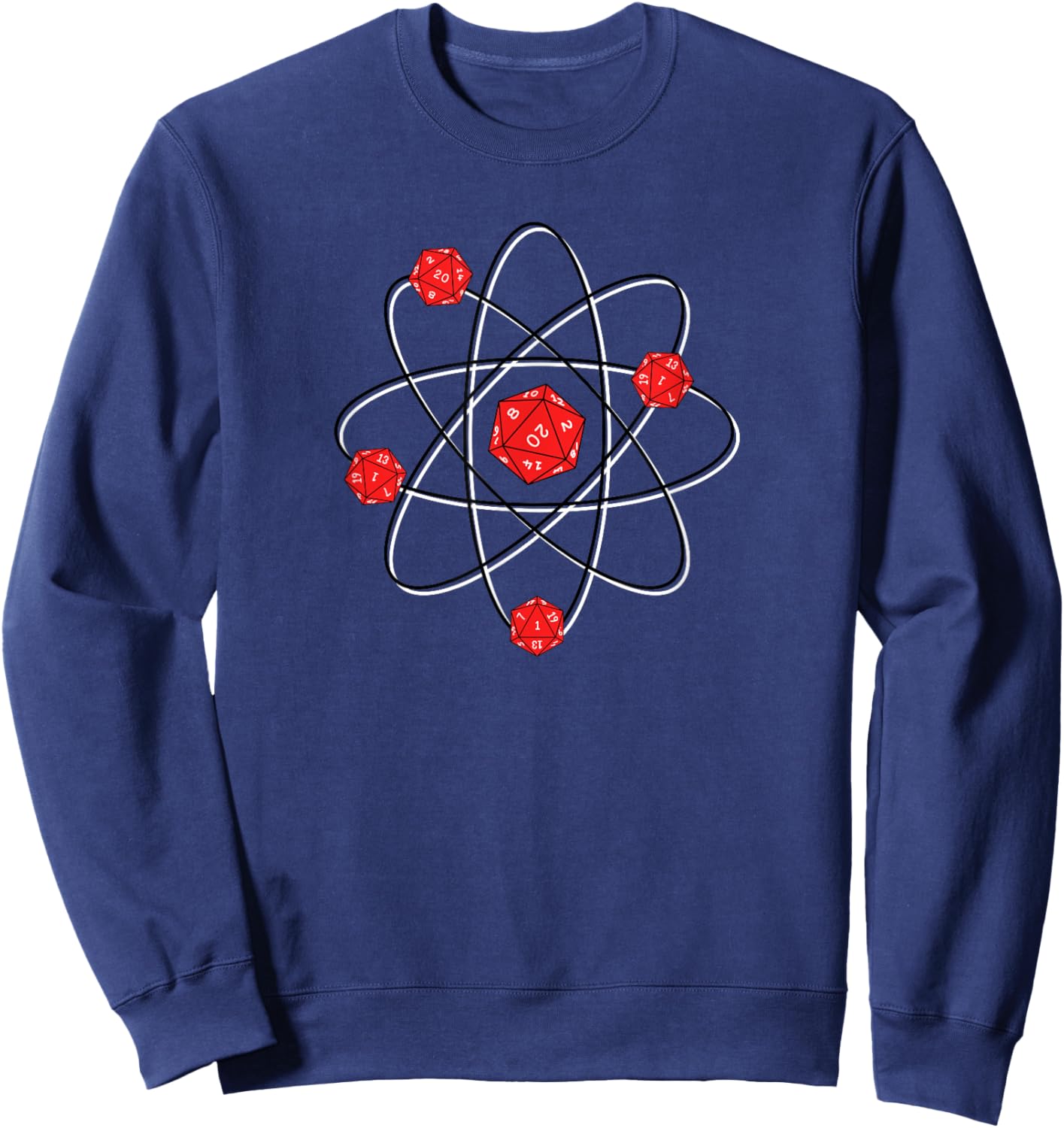 Dungeon Atoms Chemistry Physics Dice Sweatshirt - Sweatshirt | Navy