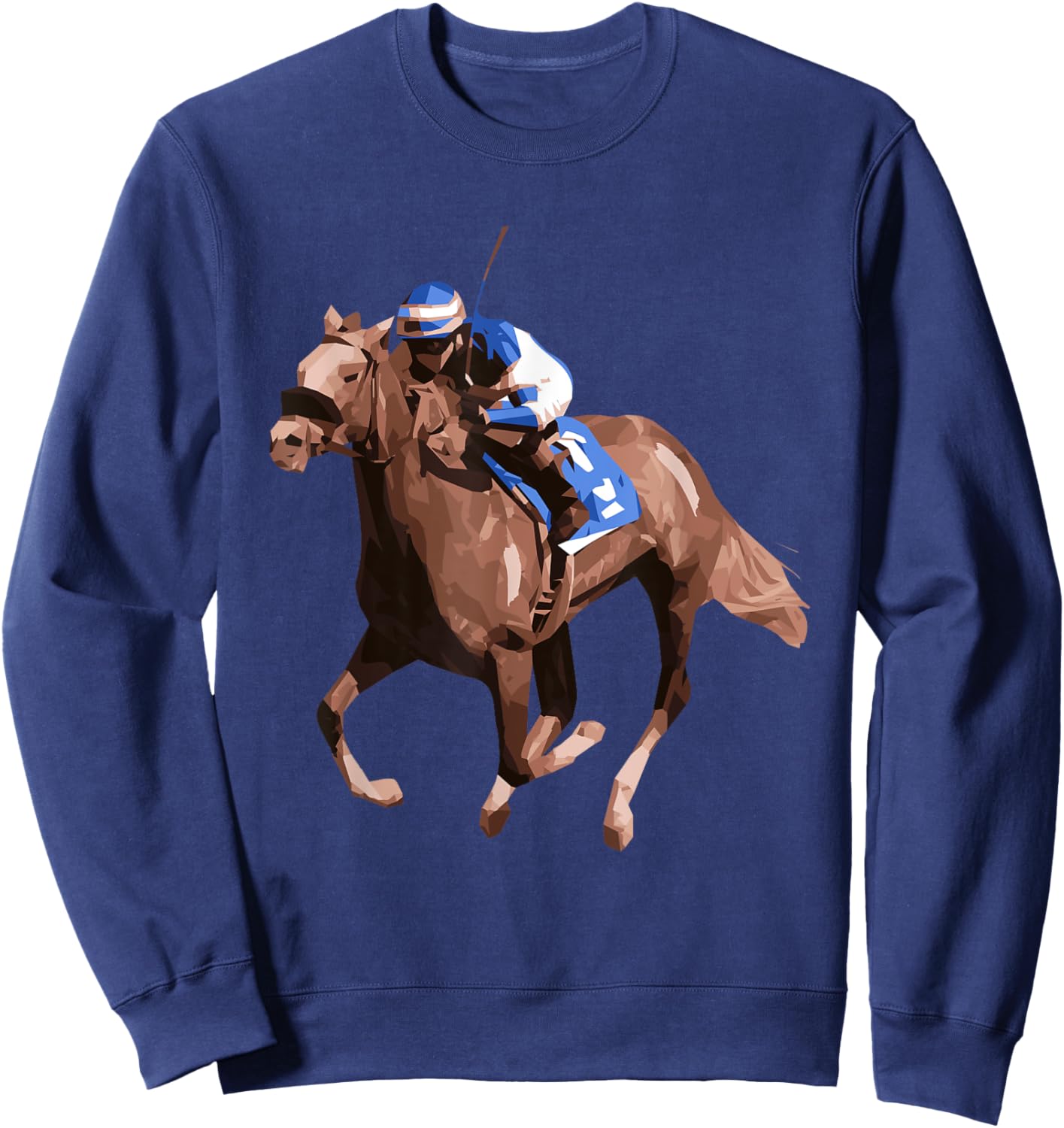 Horse Sport Racing Horse Jockey Riding Sweatshirt - Sweatshirt | Navy