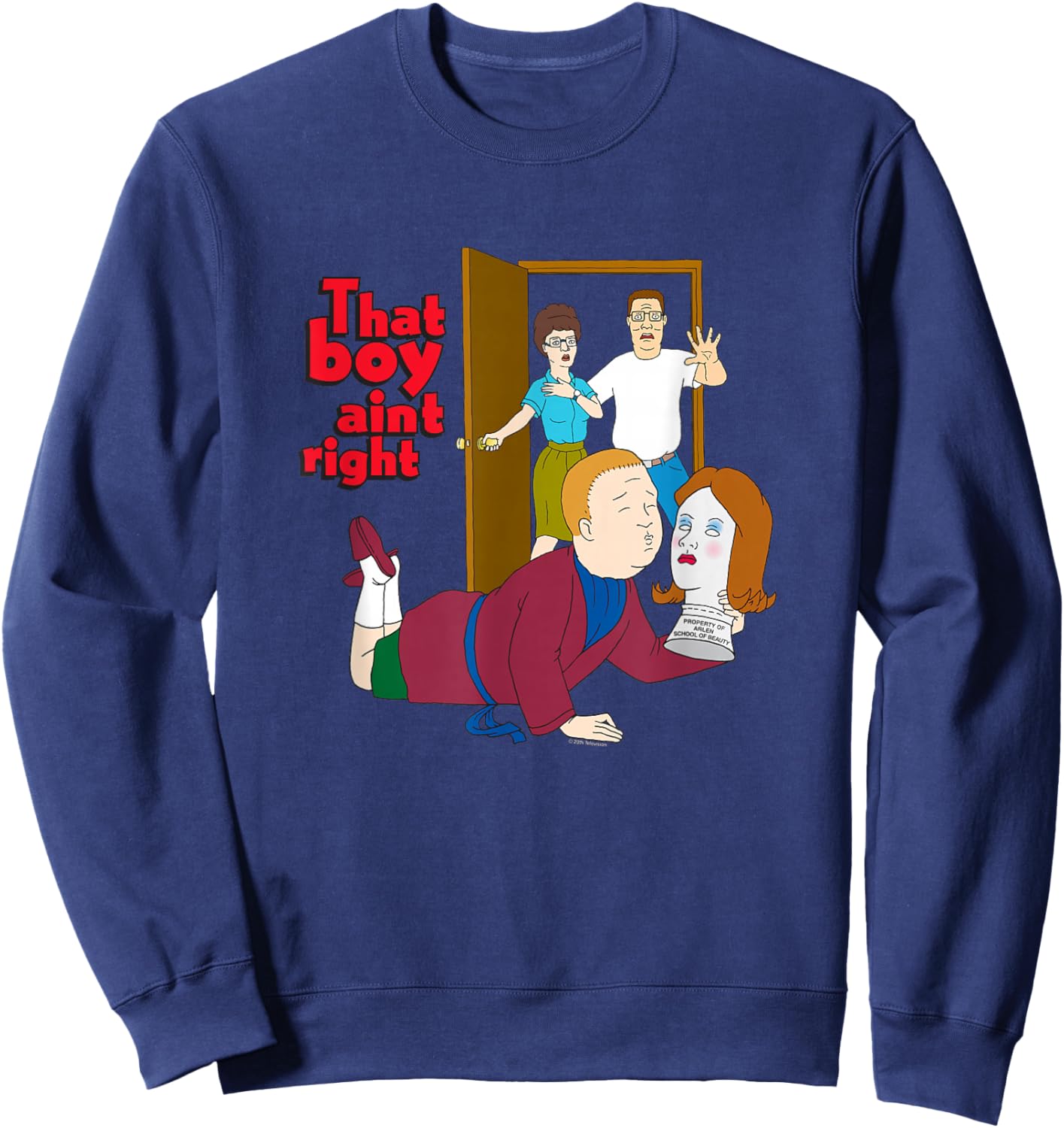 King of The Hill That Boy Ain't Right Bobby Hill Cartoon Sweatshirt - Sweatshirt | Navy