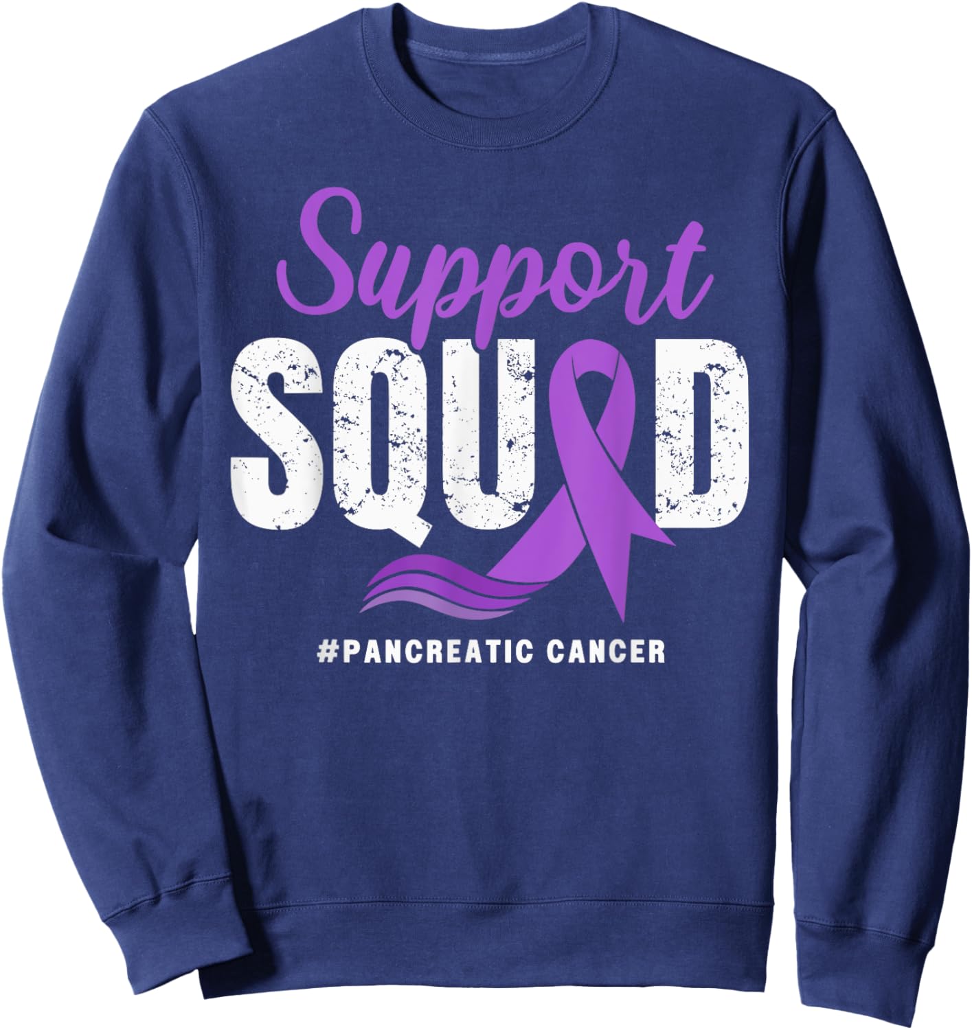 Pancreatic Cancer Support Squad Purple awareness Ribbon Sweatshirt - Sweatshirt | Navy