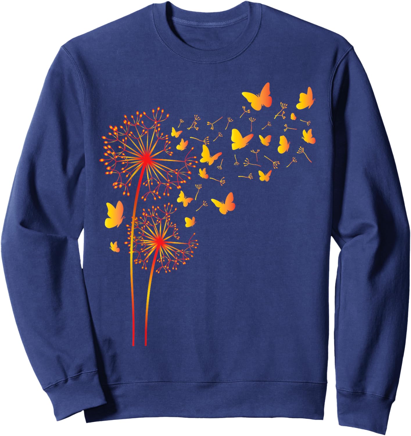 Butterflies Flowers - Butterfly Lover Entomology Sweatshirt - Sweatshirt | Navy