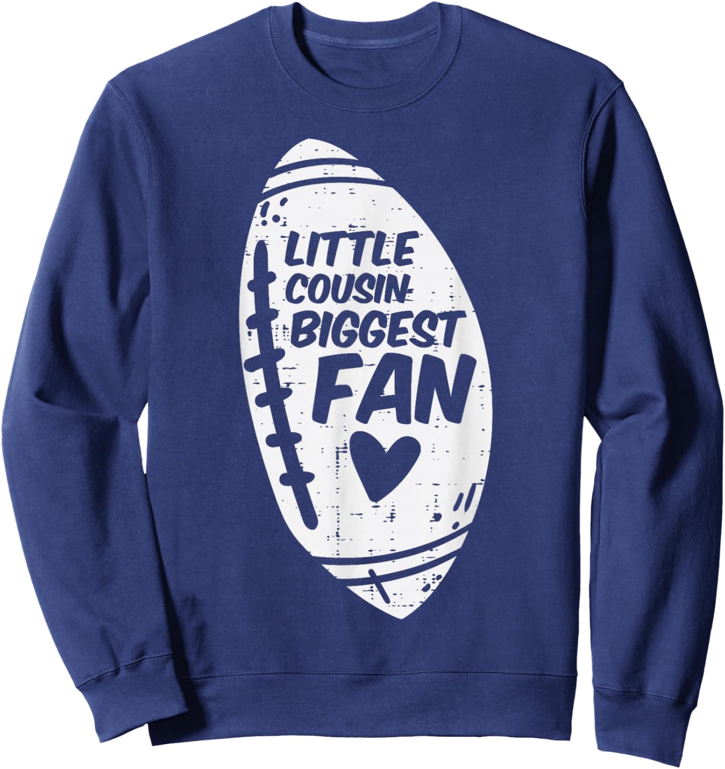 American Football Little Cousin Biggest Fan Family Kids Sweatshirt - Sweatshirt | Navy