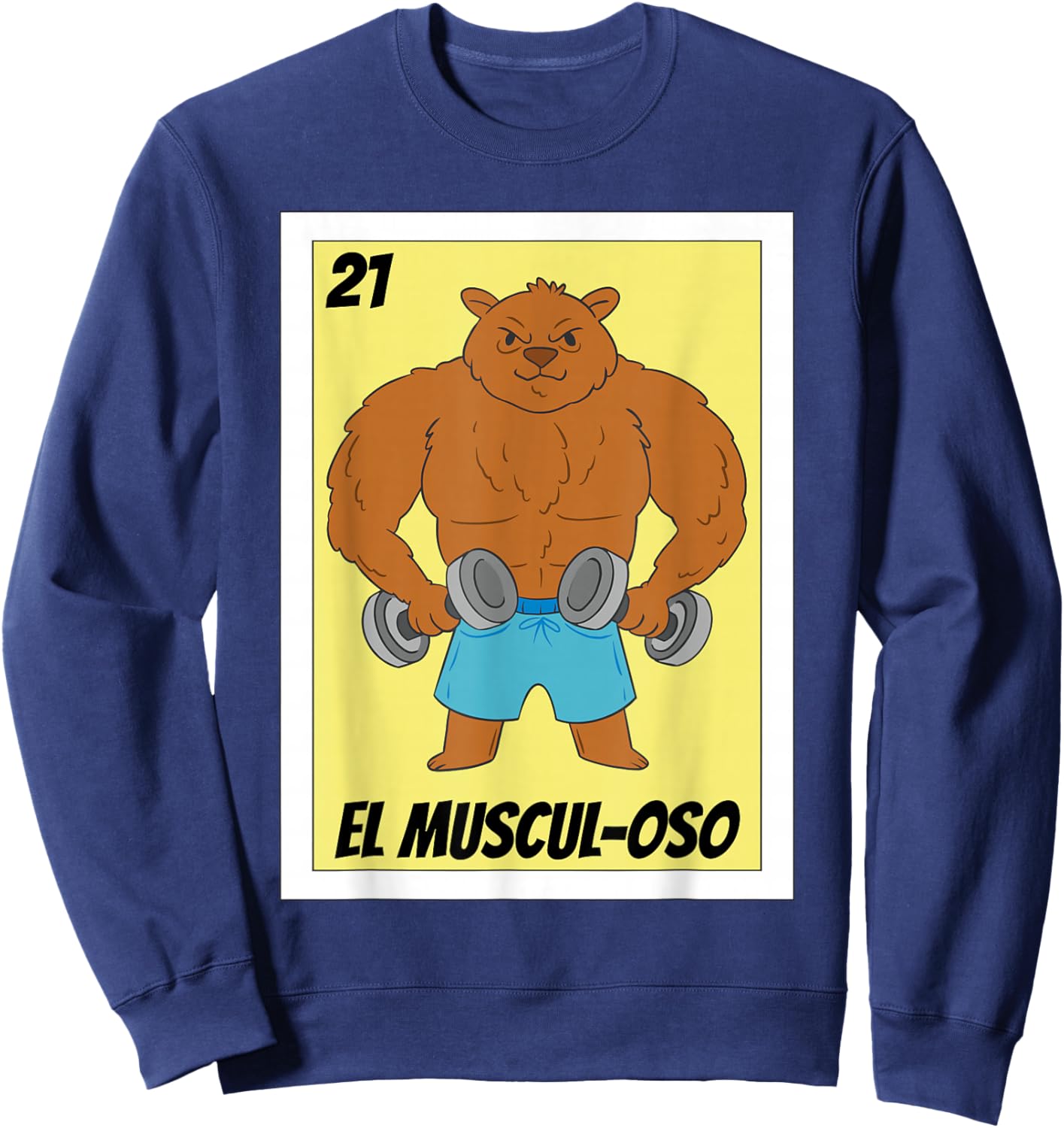 Funny Fitness Mexican Design - El Musculoso Sweatshirt - Sweatshirt | Navy