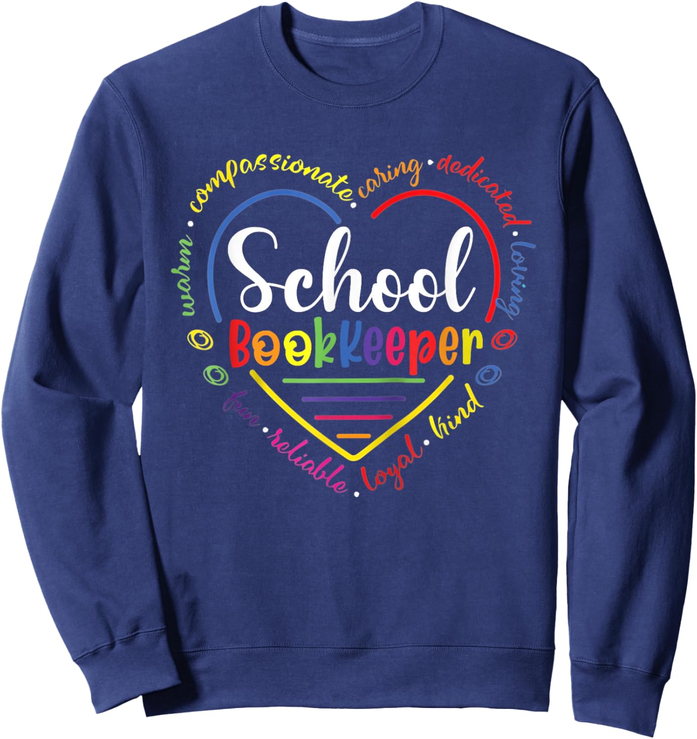 School Bookkeeper Cute Funny Back to School Sweatshirt - Sweatshirt | Navy