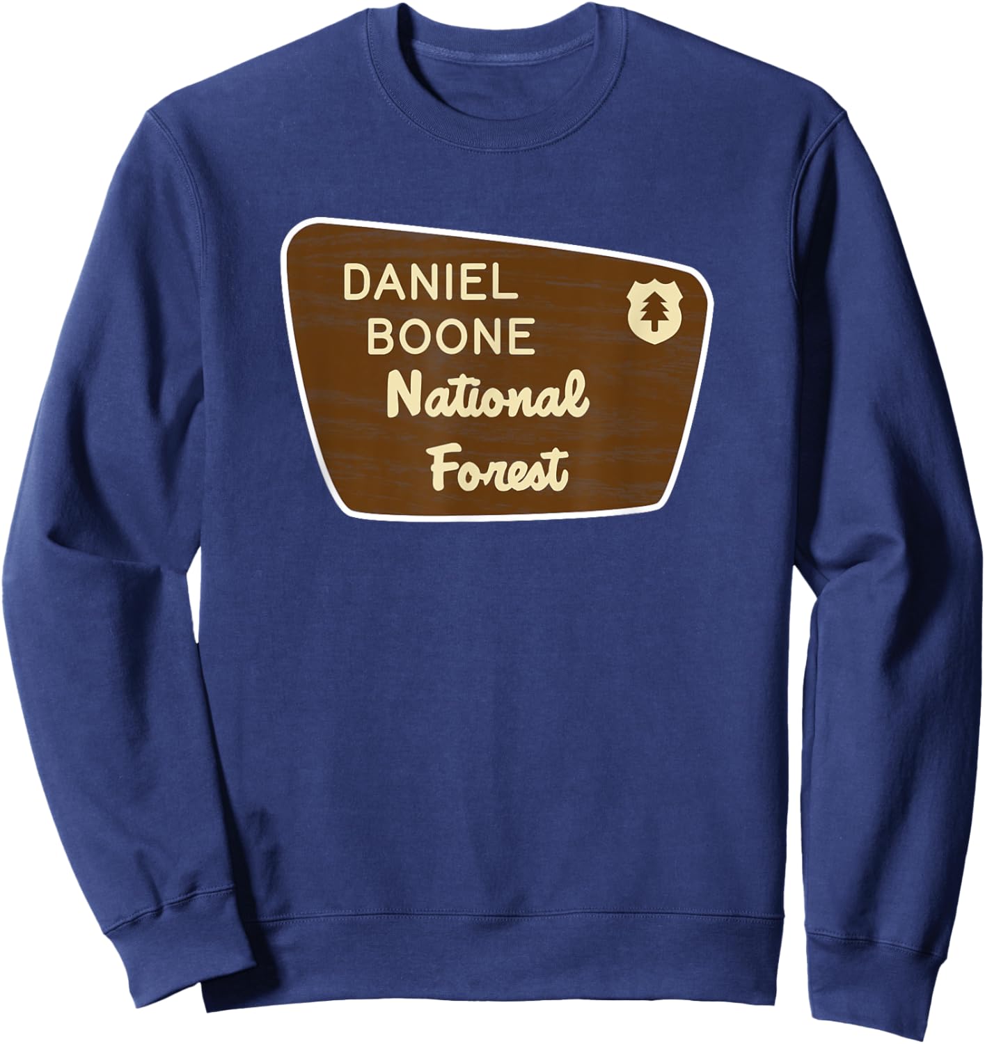 Daniel Boone National Forest Sign Retro Sweatshirt - Sweatshirt | Navy
