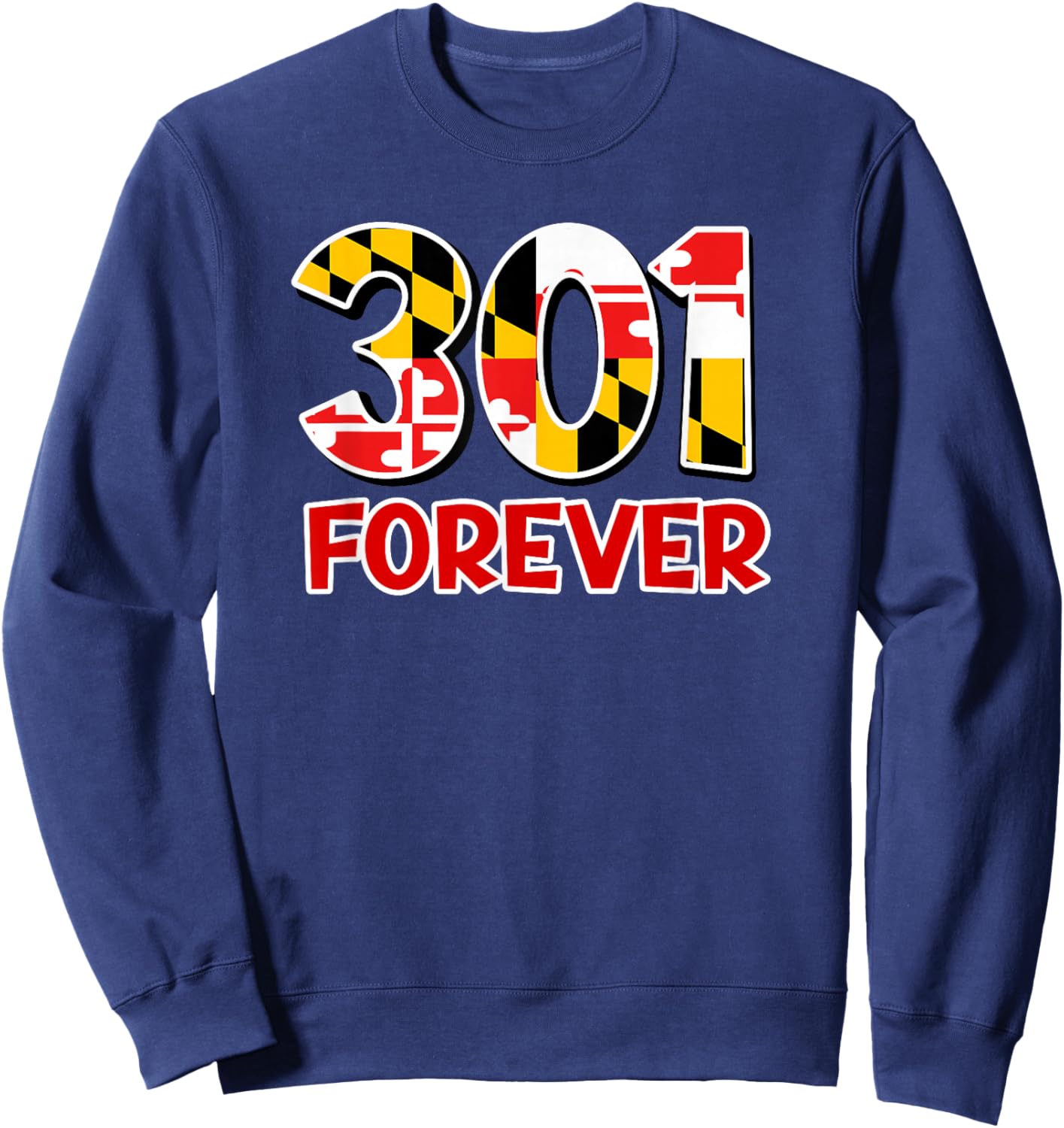 Maryland Flag 301 Area Code Souvenir Sweatshirt - Sweatshirt | Navy