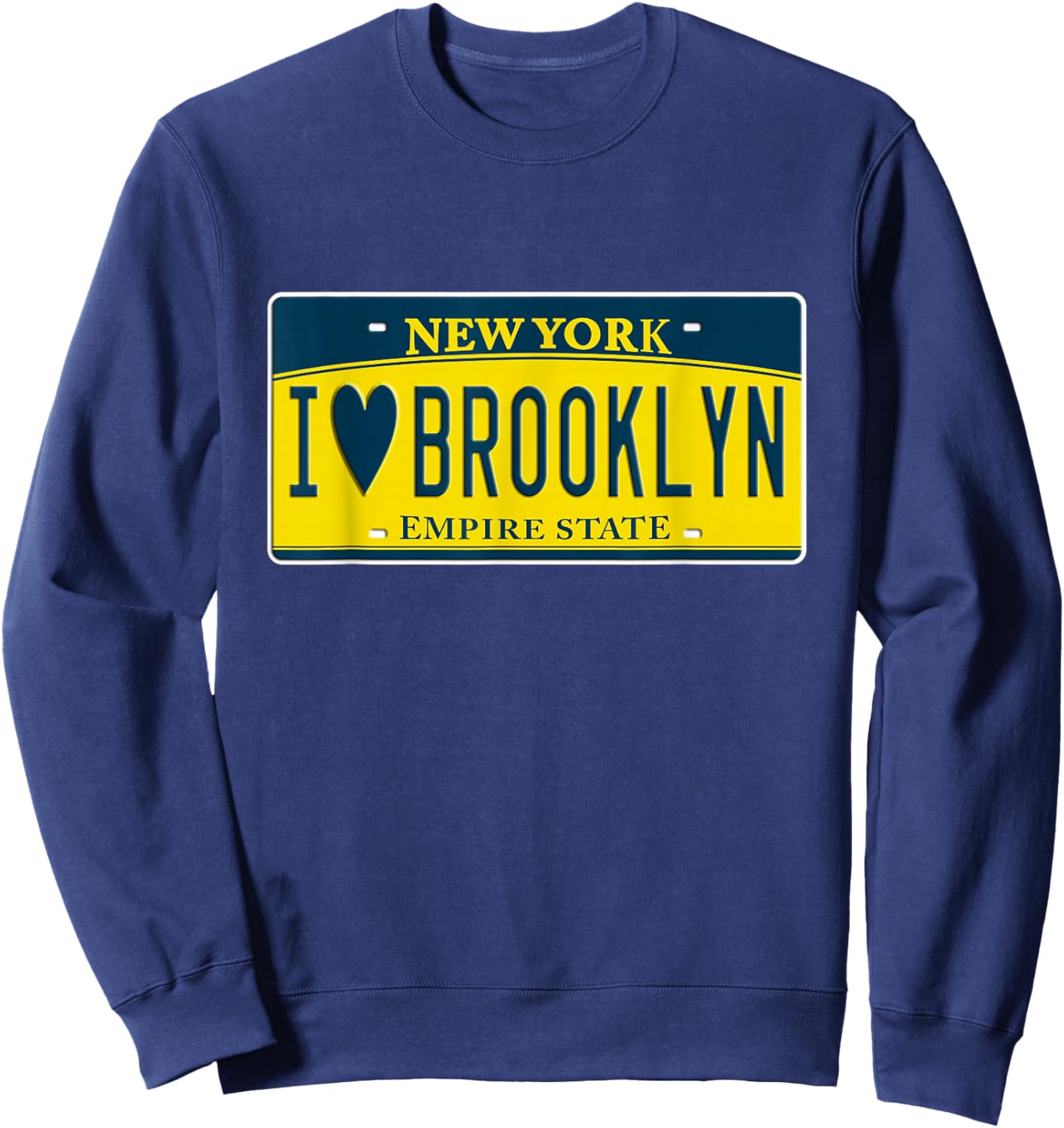 I Love Brooklyn Heart New York City NY USA Home Town Sweatshirt - Sweatshirt | Navy