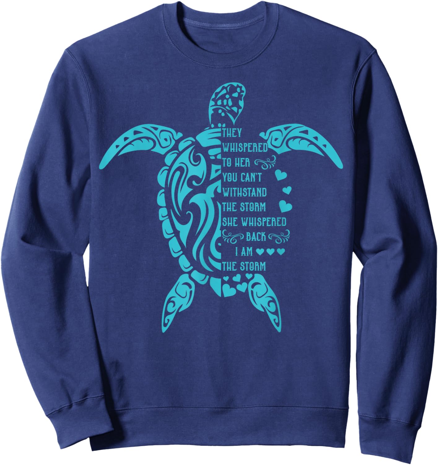 Hawaiian Sea Turtle Funny Turtles Gifts For Girls, Women Sweatshirt - Sweatshirt | Navy