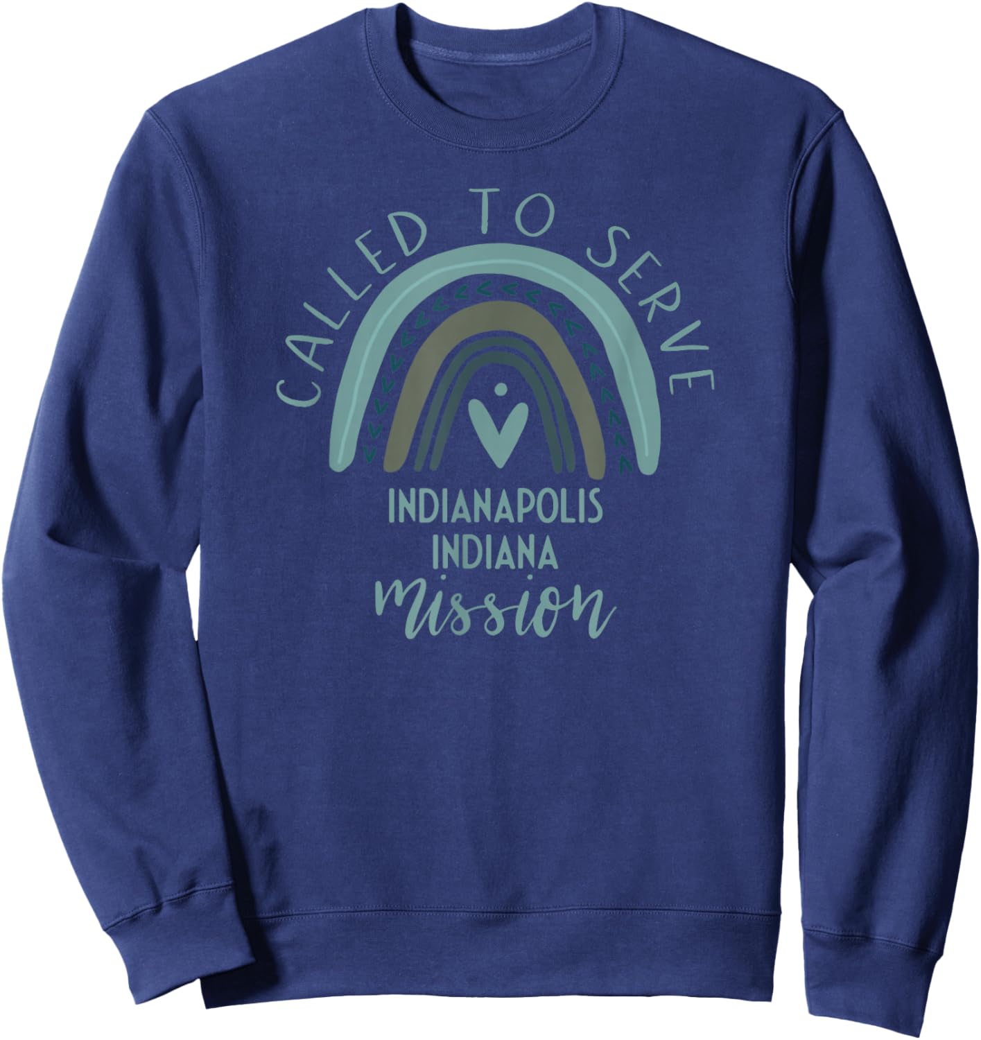 Called To Serve Boho Rainbow Indianapolis Indiana Mission Sweatshirt - Sweatshirt | Navy
