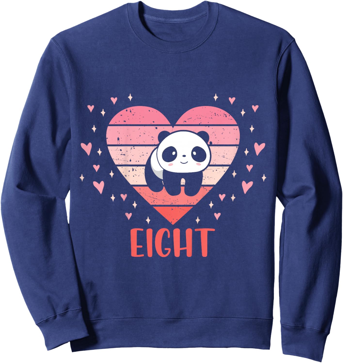 8 Year Old Cute Panda Birthday Girl 8th B-day Sweatshirt - Sweatshirt | Navy