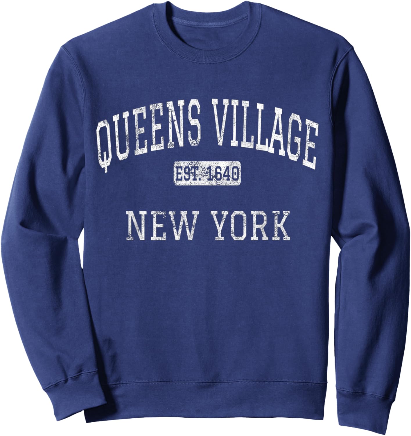 Queens Village New York Queens NY Vintage Sweatshirt - Sweatshirt | Navy