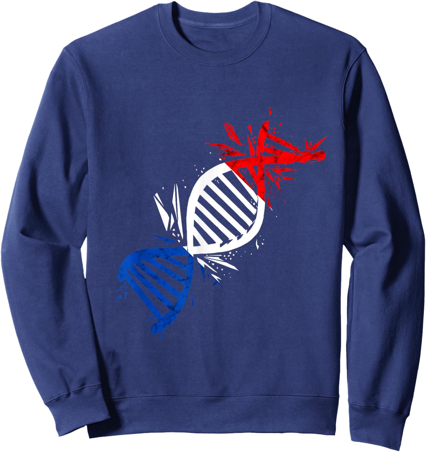 French Roots DNA In Blood French Flag French Pride France Sweatshirt - Sweatshirt | Navy