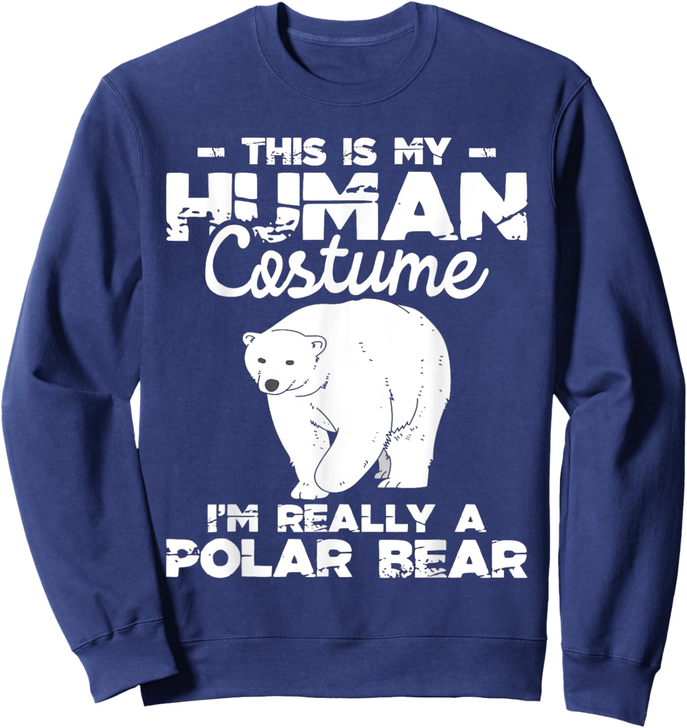 Human Costume - Polar Bear Lover Zookeeper Wildlife Sweatshirt - Sweatshirt | Navy